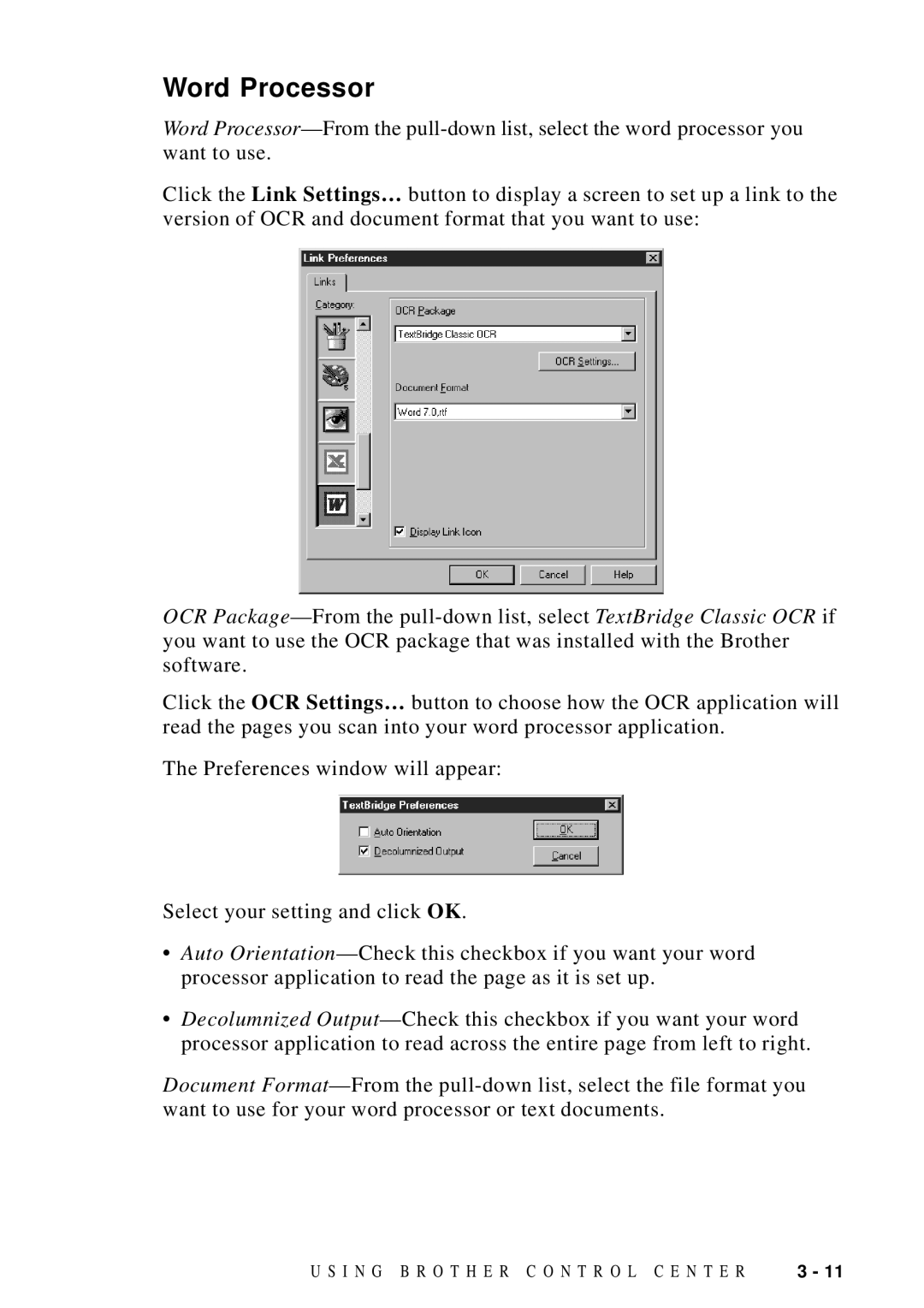 Brother MFC 8700, MFC 8600 software manual Word Processor 