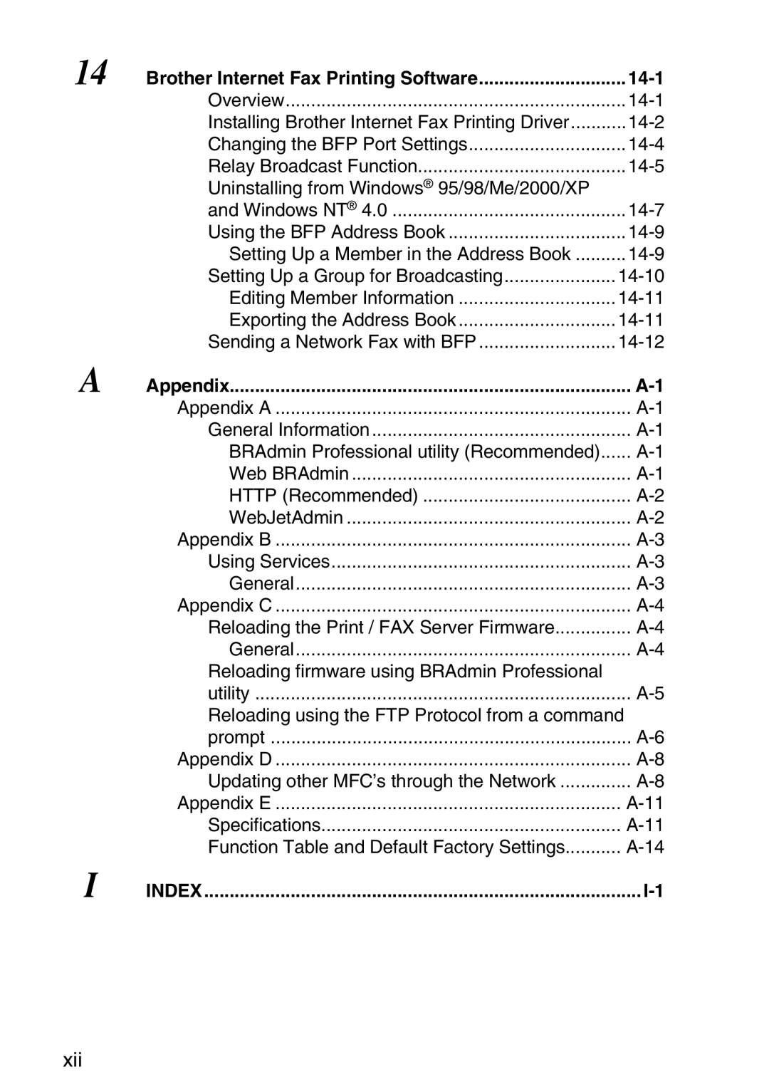 Brother MFC-8840DN manual Xii 