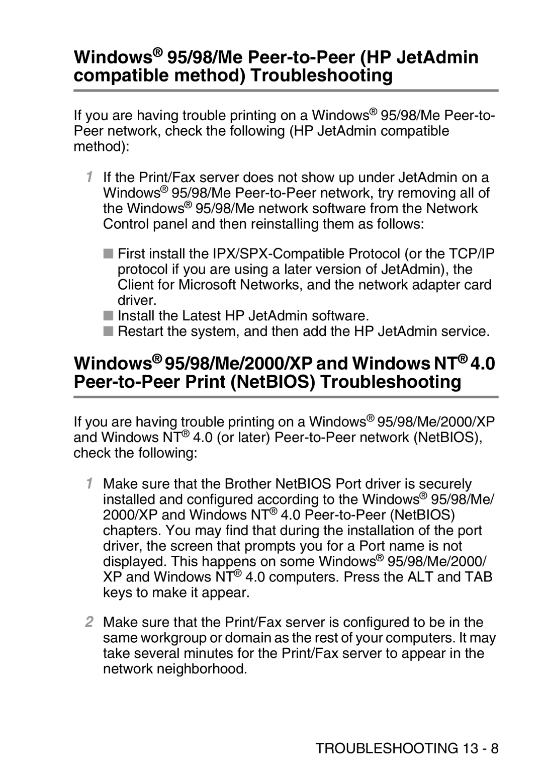 Brother MFC-8840DN manual Troubleshooting 13 