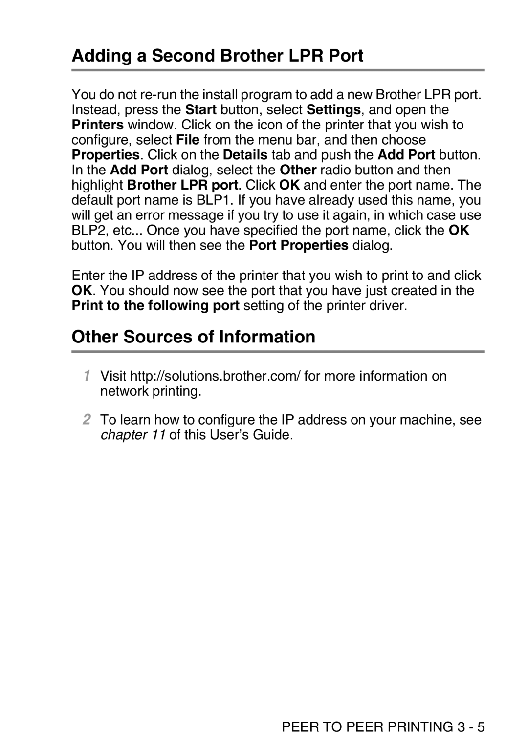 Brother MFC-8840DN manual Adding a Second Brother LPR Port 