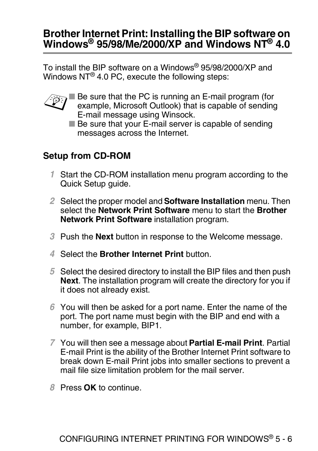 Brother MFC-8840DN manual Setup from CD-ROM, Select the Brother Internet Print button 