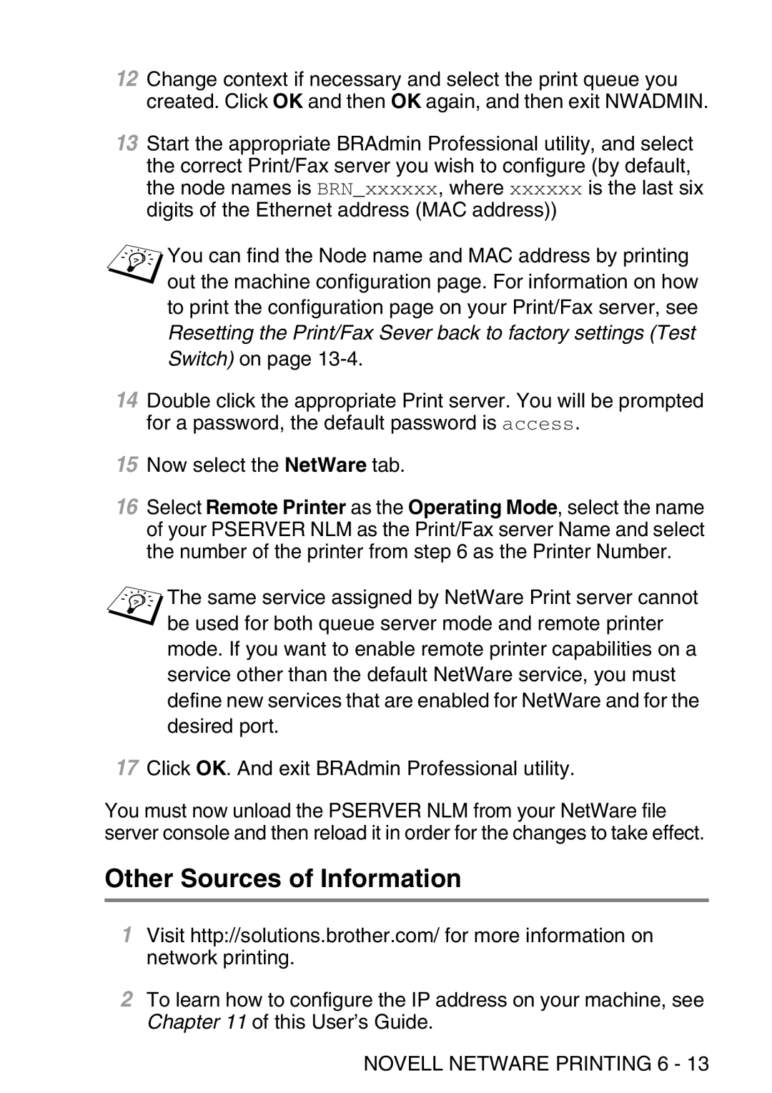 Brother MFC-8840DN manual Other Sources of Information 