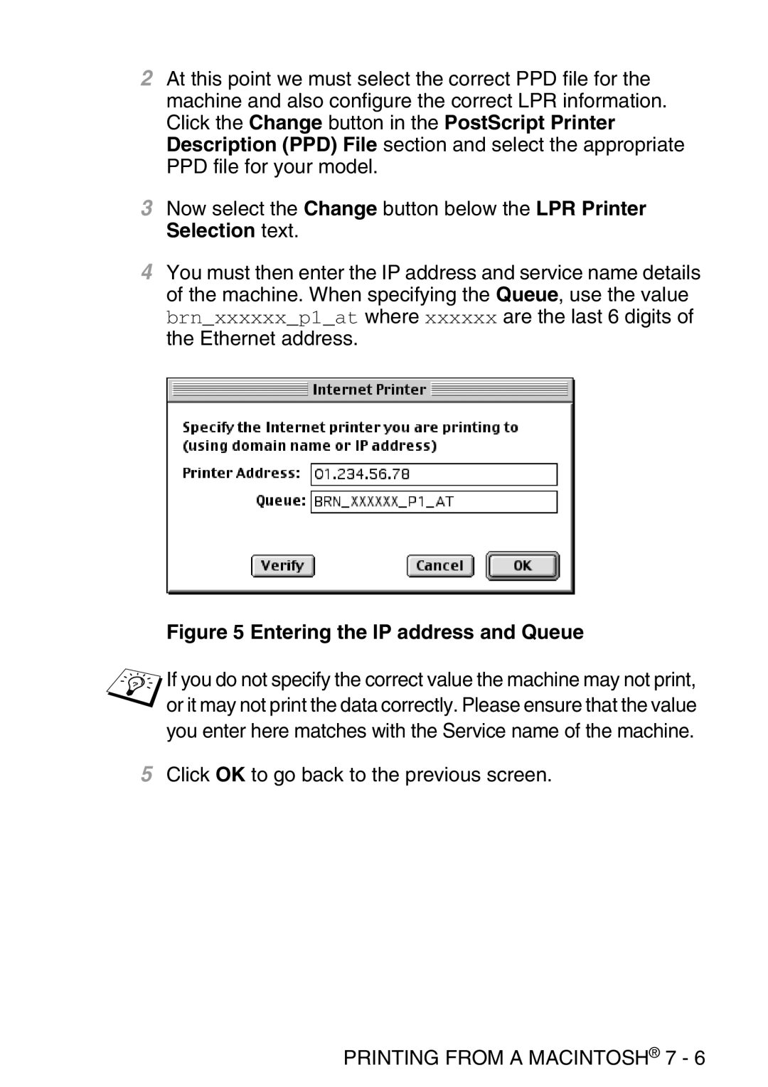 Brother MFC-8840DN manual Entering the IP address and Queue 