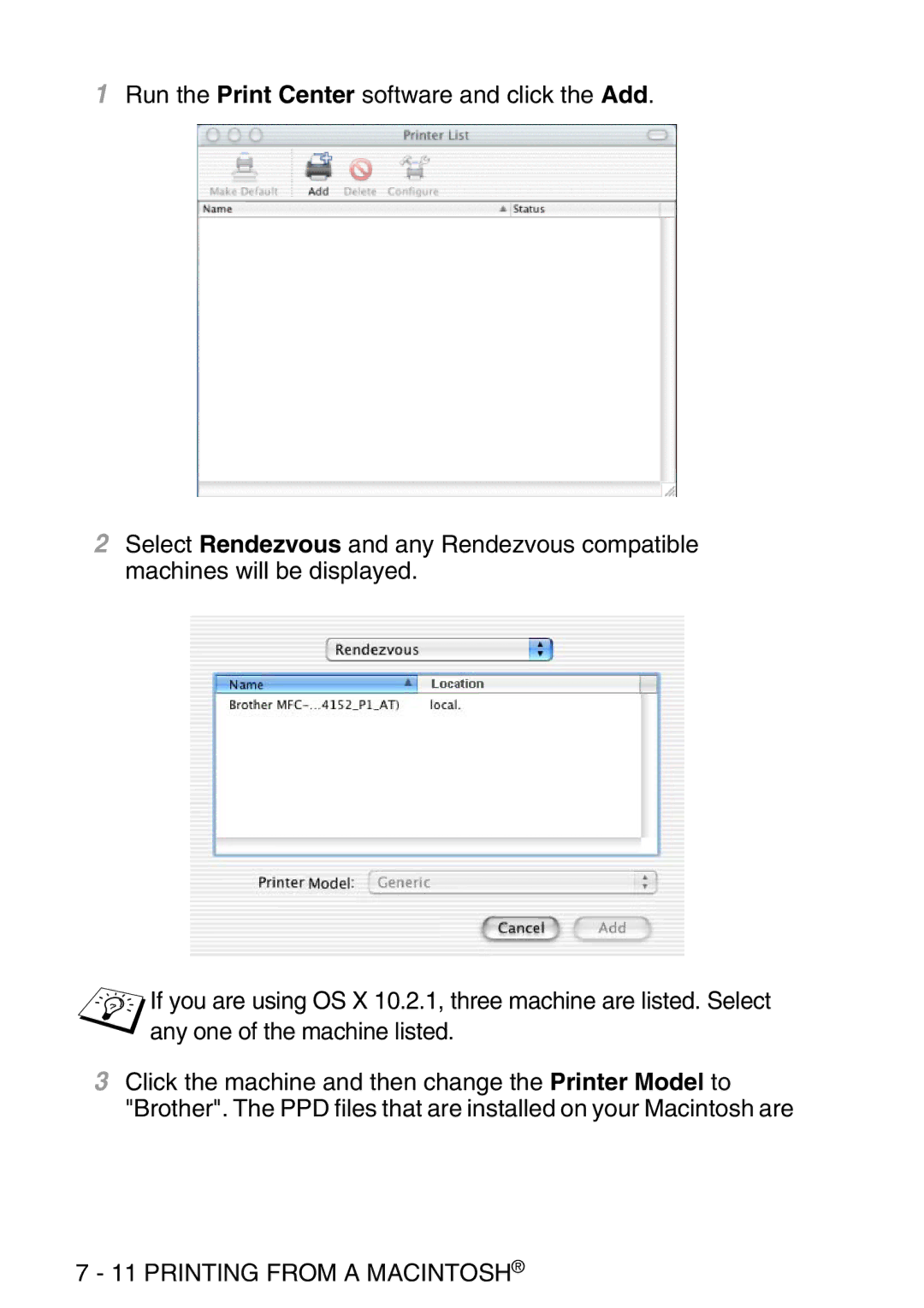 Brother MFC-8840DN manual Printing from a Macintosh 