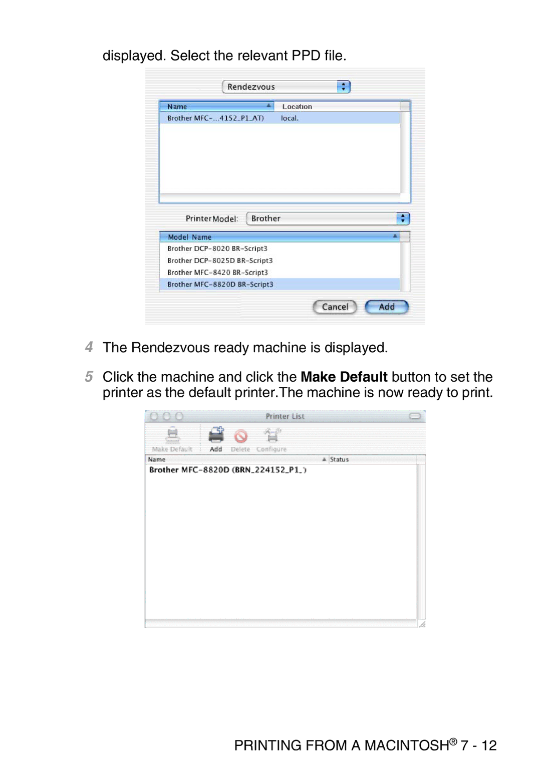Brother MFC-8840DN manual Printing from a Macintosh 7 