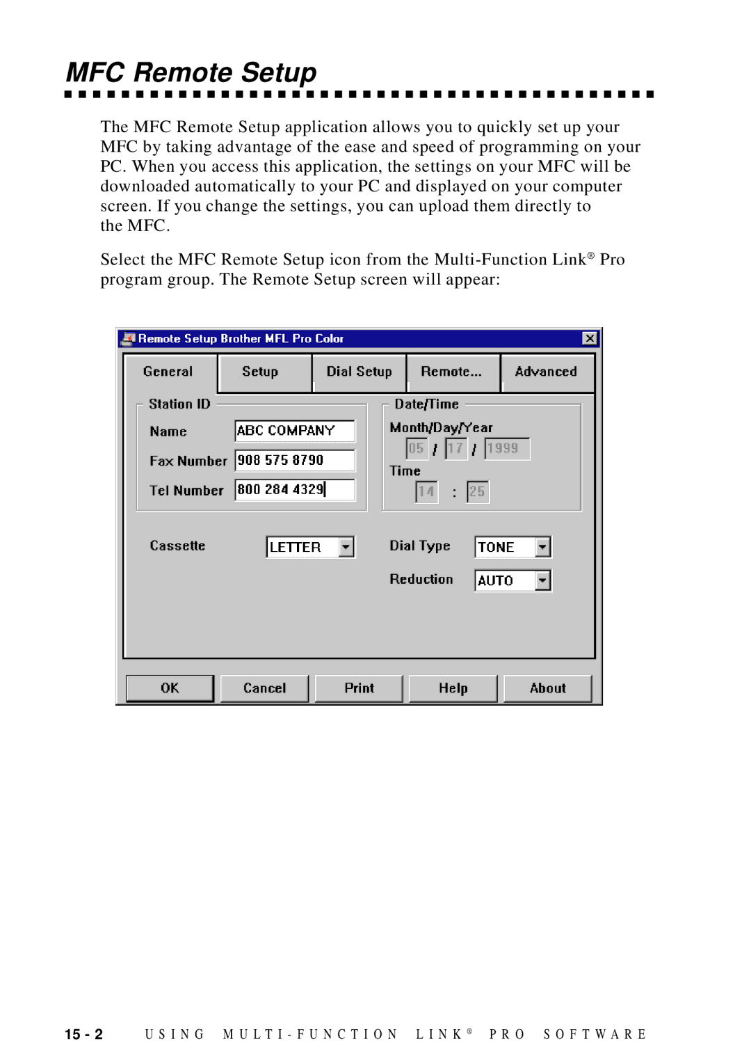 Brother MFC-9100C manual MFC Remote Setup 