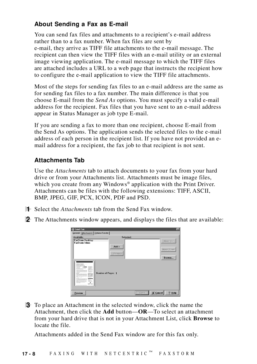 Brother MFC-9100C manual About Sending a Fax as E-mail, Attachments Tab 