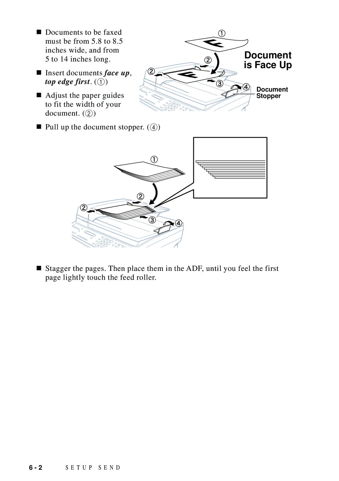 Brother MFC-9100C manual Document is Face Up 