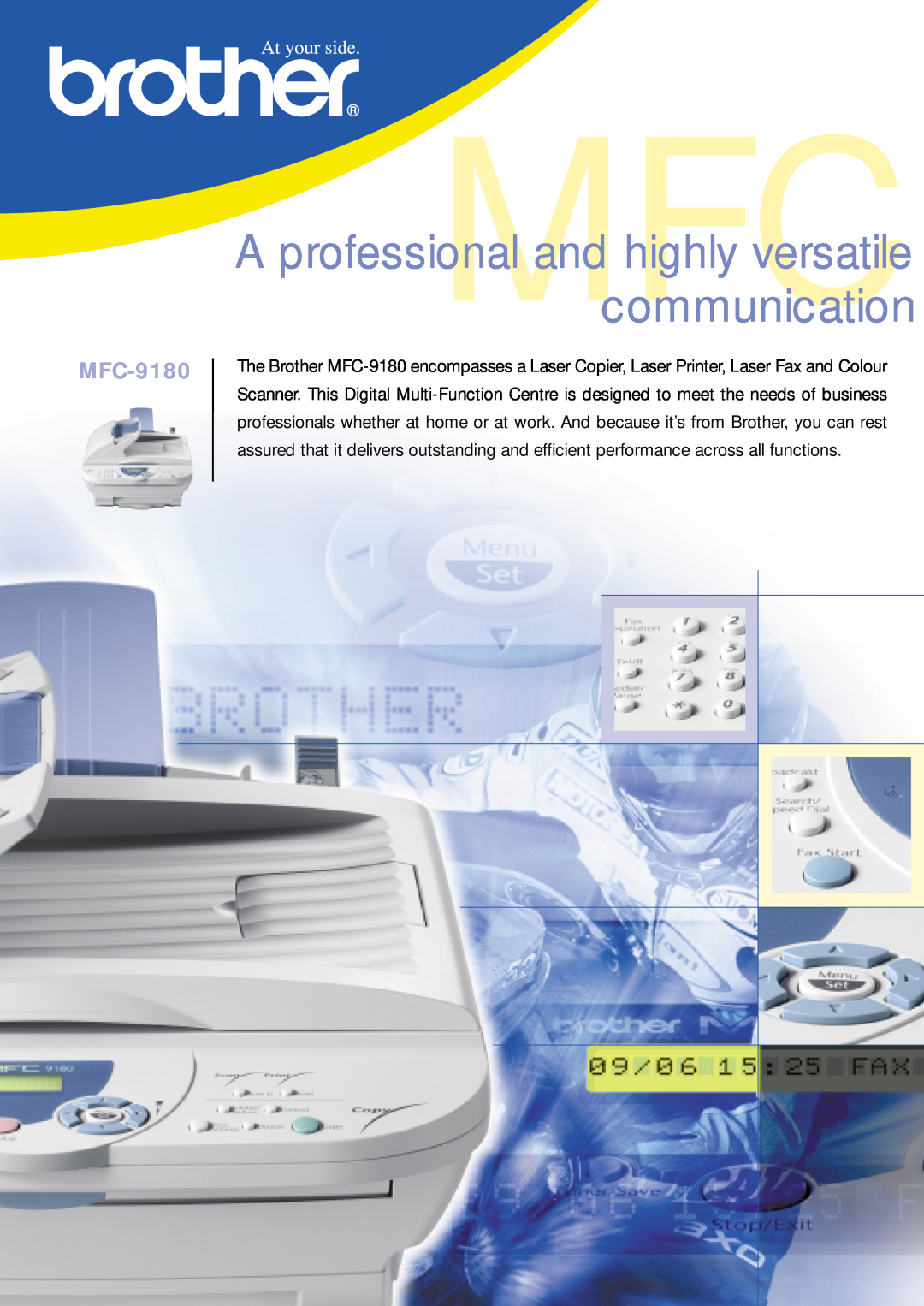 Brother MFC-9180 manual A professionalMFCand highly versatile communication 