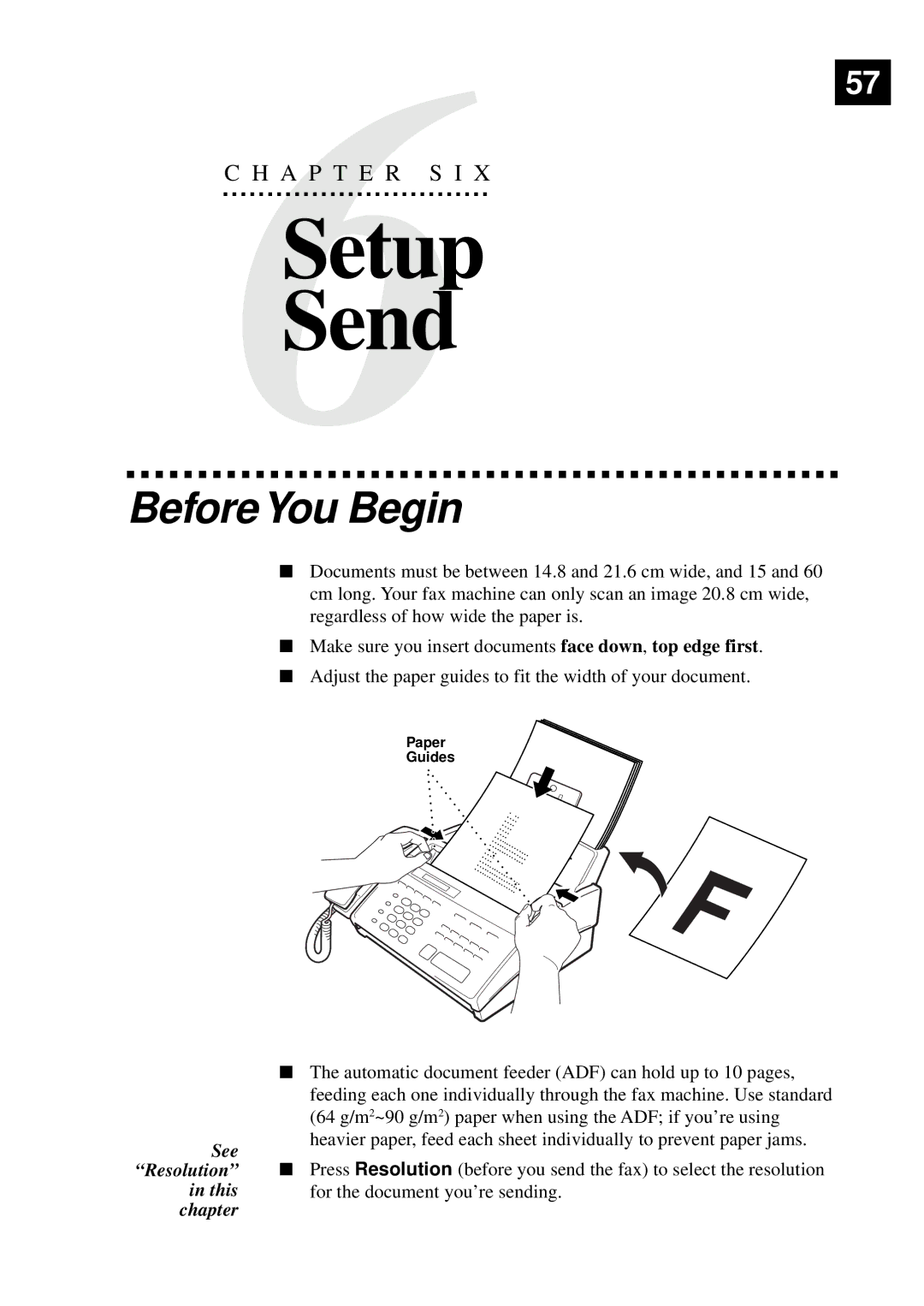 Brother FAX-920, MFC-925, FAX-930, FAX-940 E-mail manual Before You Begin, See Resolution in this Chapter 