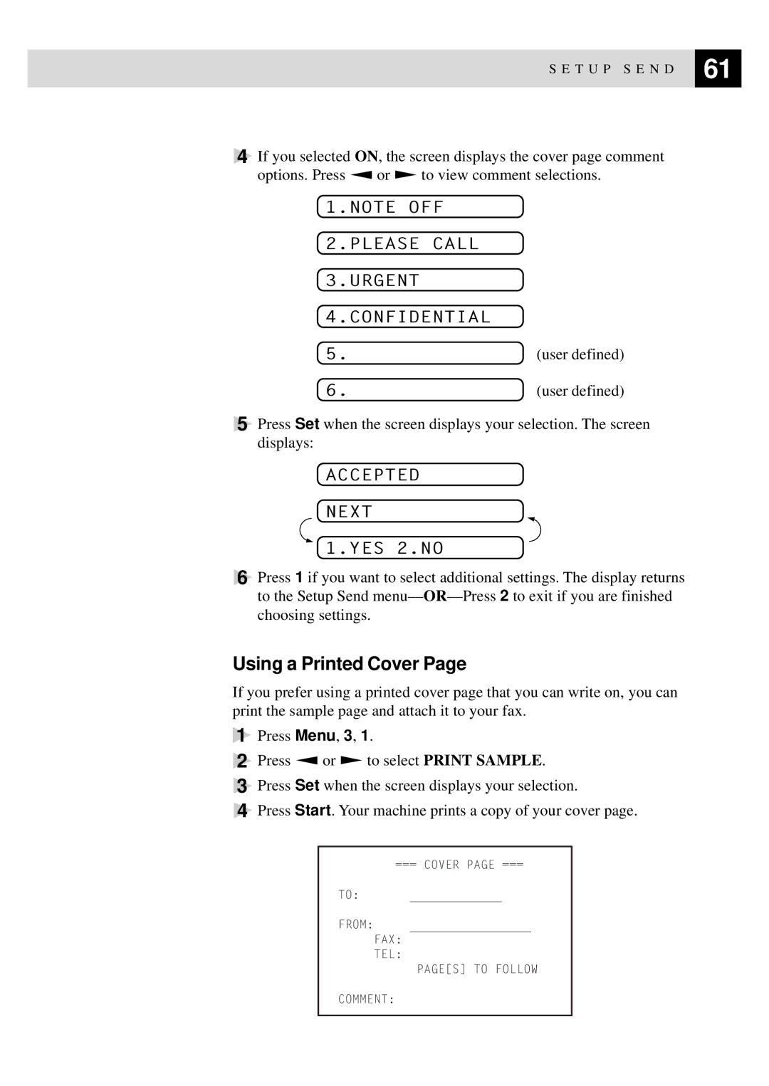 Brother FAX-920, MFC-925, FAX-930, FAX-940 E-mail manual Using a Printed Cover 