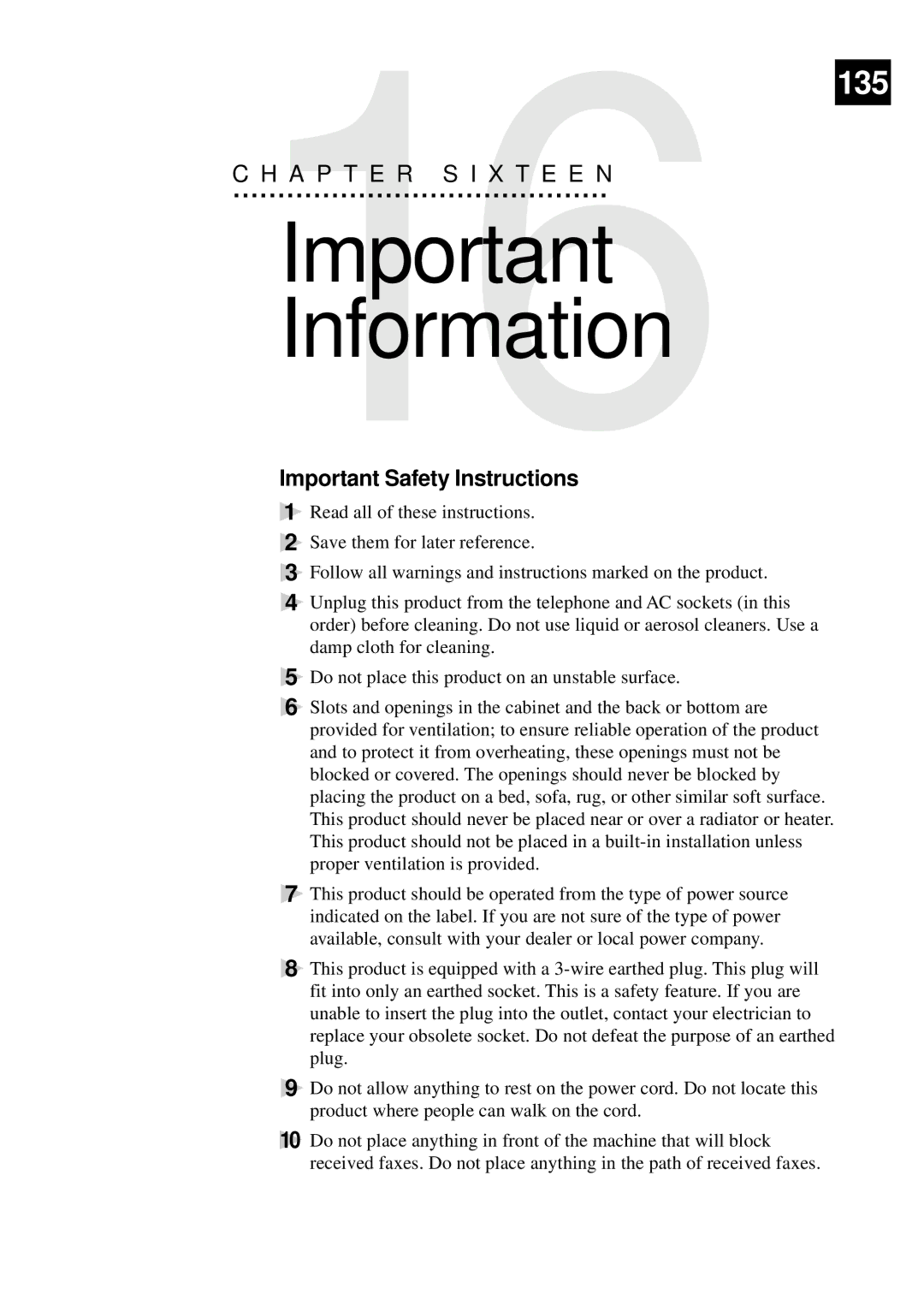 Brother MFC-9550 manual Information, Important Safety Instructions 