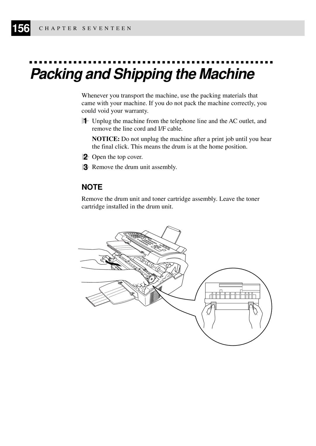 Brother MFC-9550 manual Packing and Shipping the Machine 