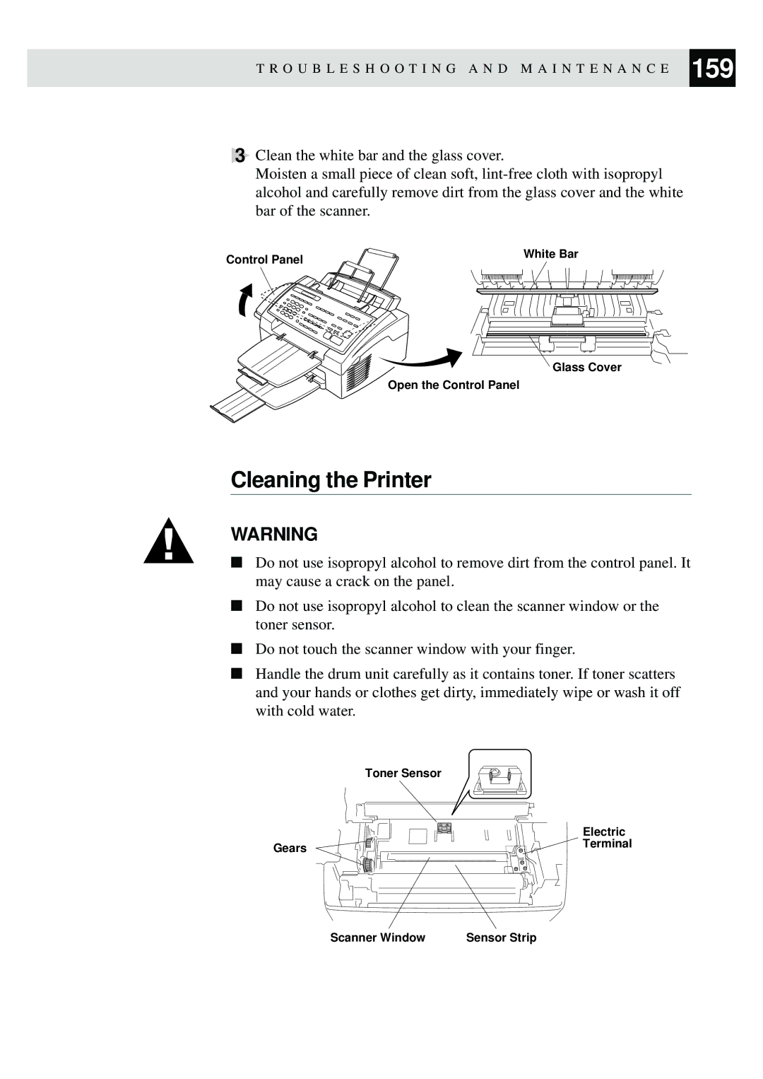 Brother MFC-9550 manual Cleaning the Printer 