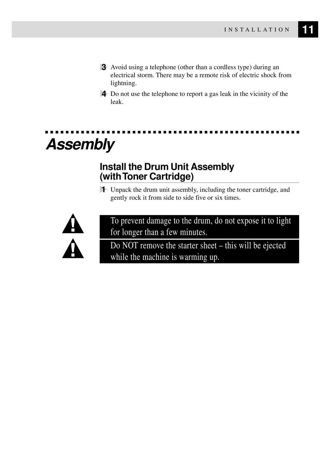 Brother MFC-9550 manual Install the Drum Unit Assembly With Toner Cartridge 