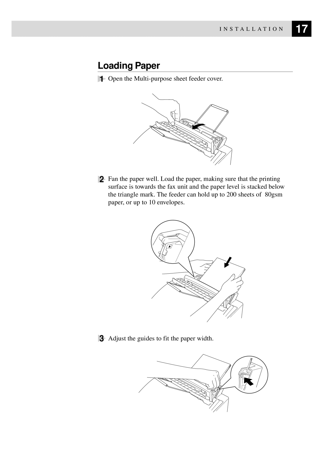 Brother MFC-9550 manual Loading Paper 