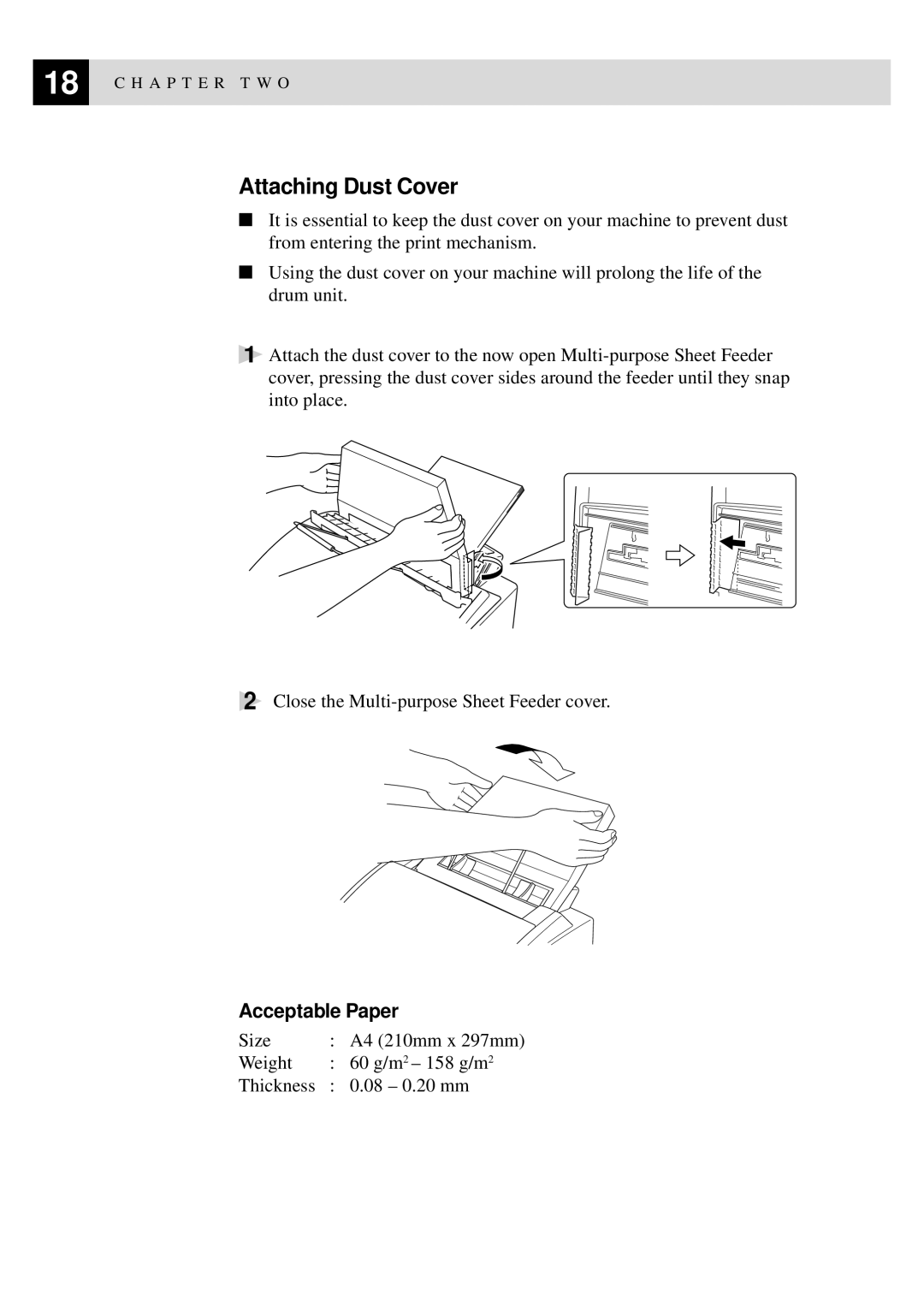 Brother MFC-9550 manual Attaching Dust Cover 