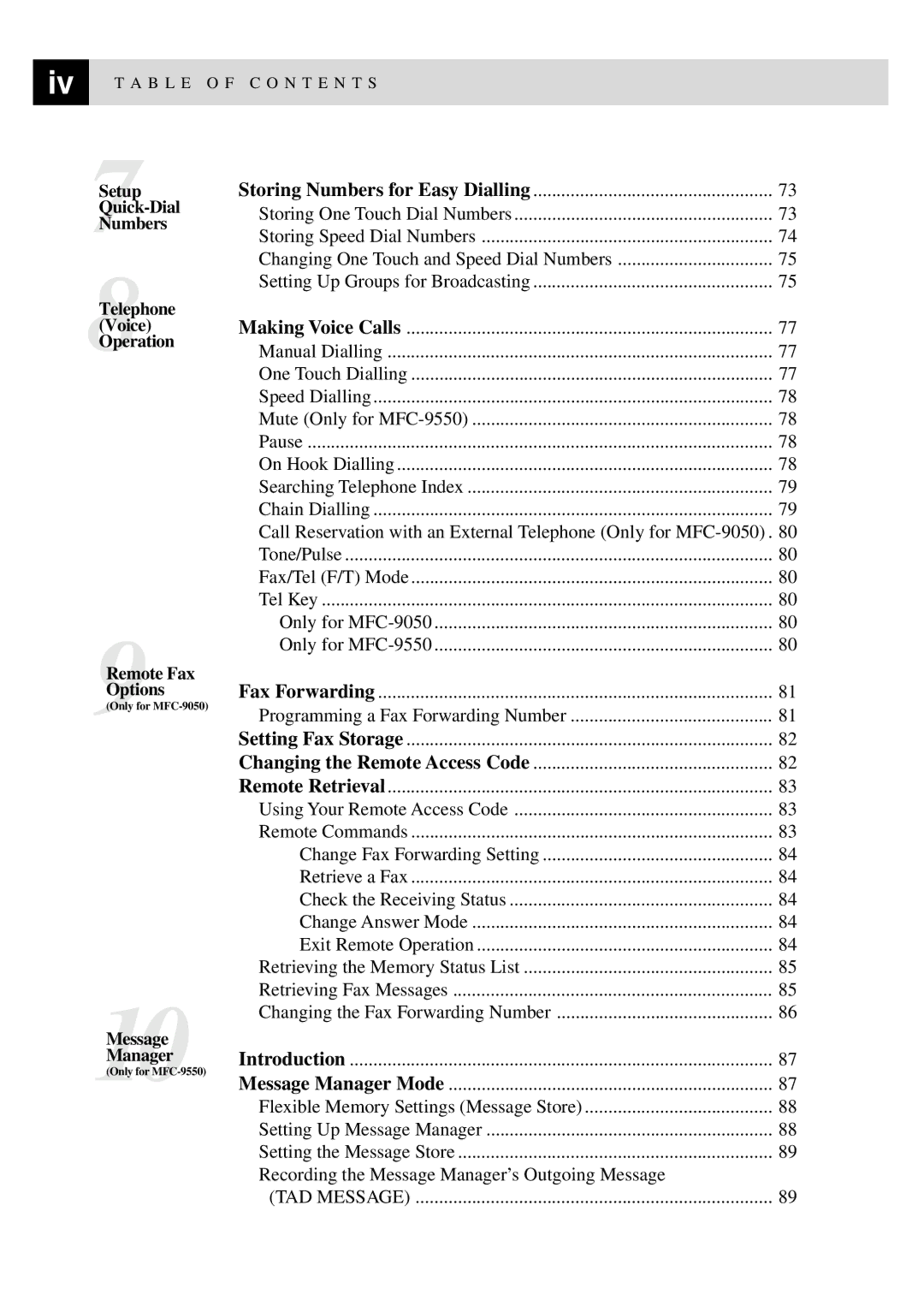 Brother MFC-9550 manual Recording the Message Manager’s Outgoing Message 