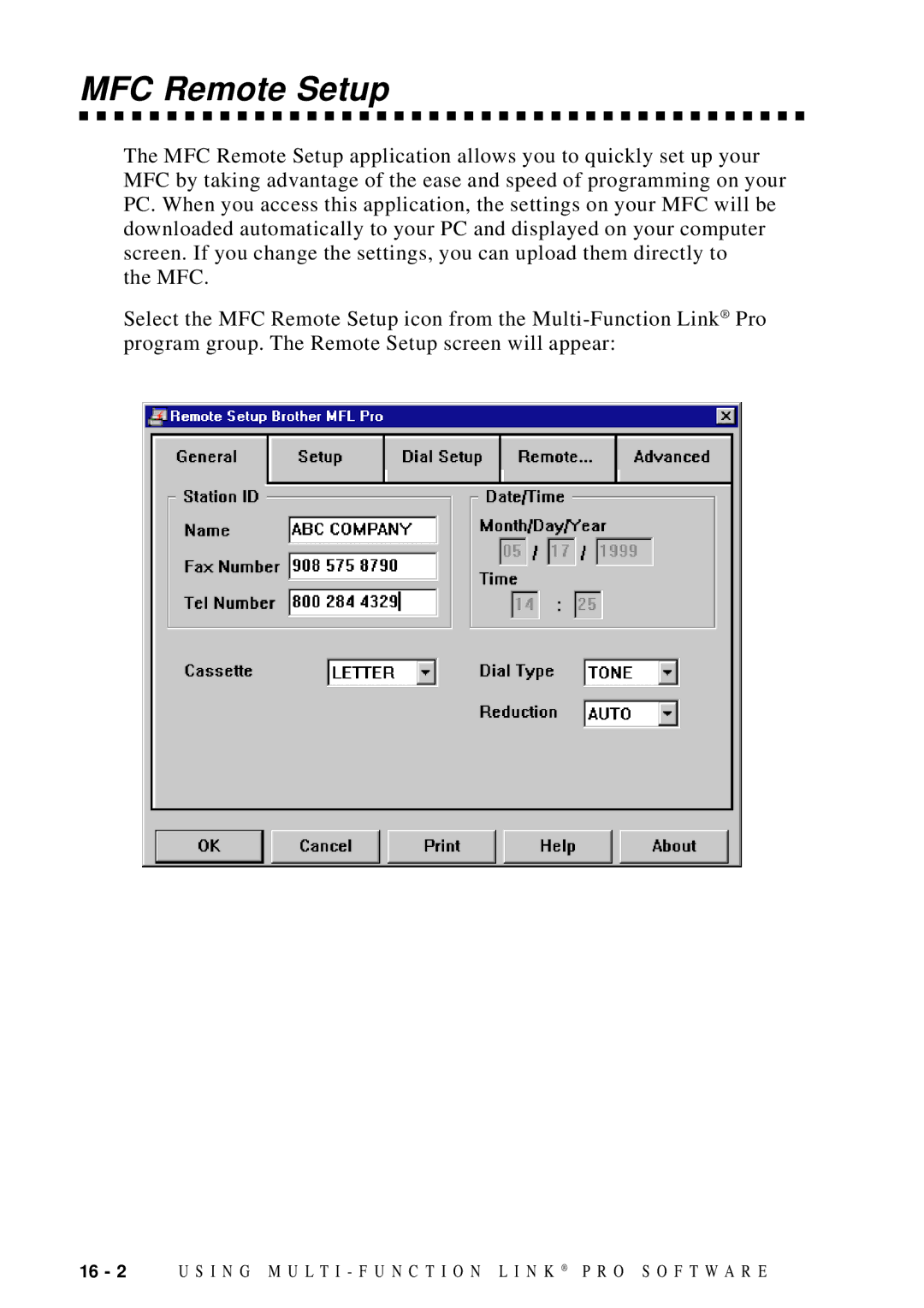 Brother MFC 9600 owner manual MFC Remote Setup 