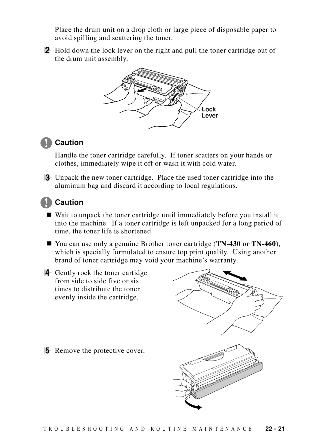 Brother MFC 9600 owner manual Lock 