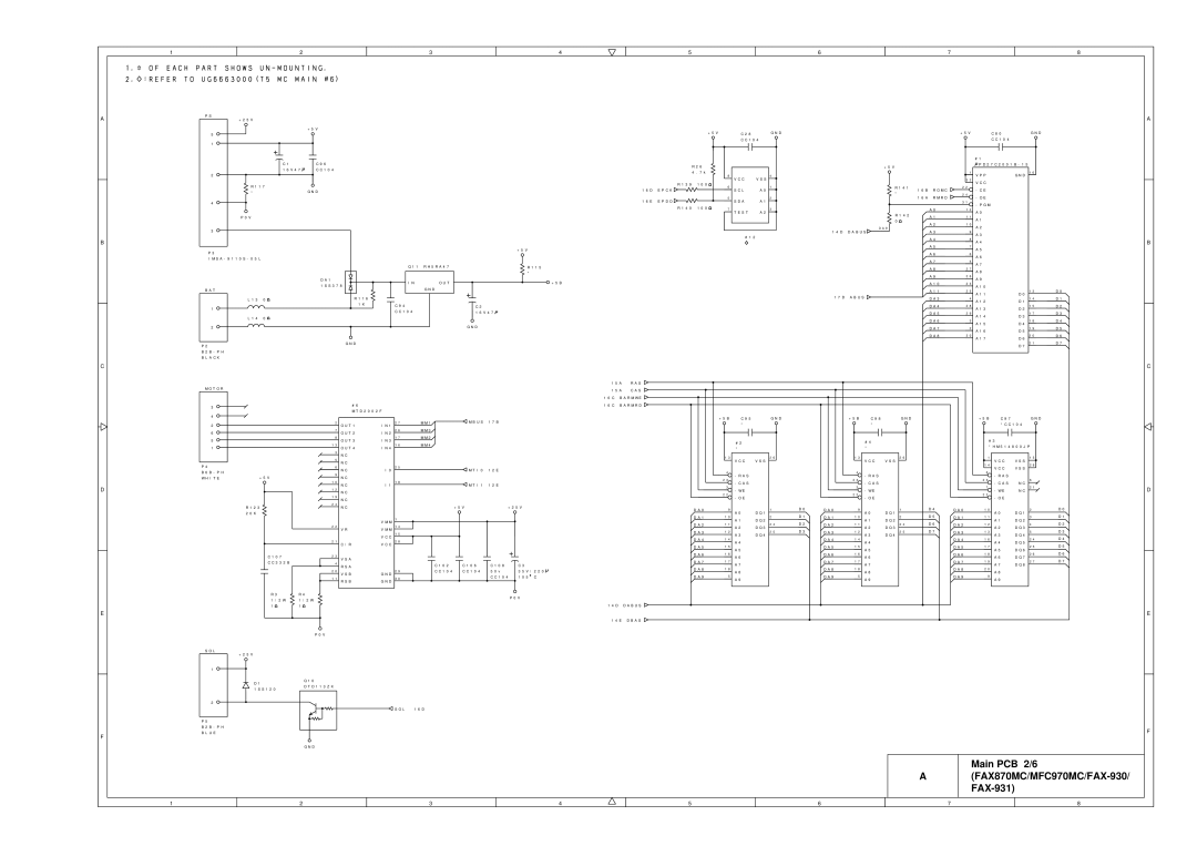 Brother MFC-970MC, FAX-921 service manual Main PCB 2/6 FAX870MC/MFC970MC/FAX-930 FAX-931 