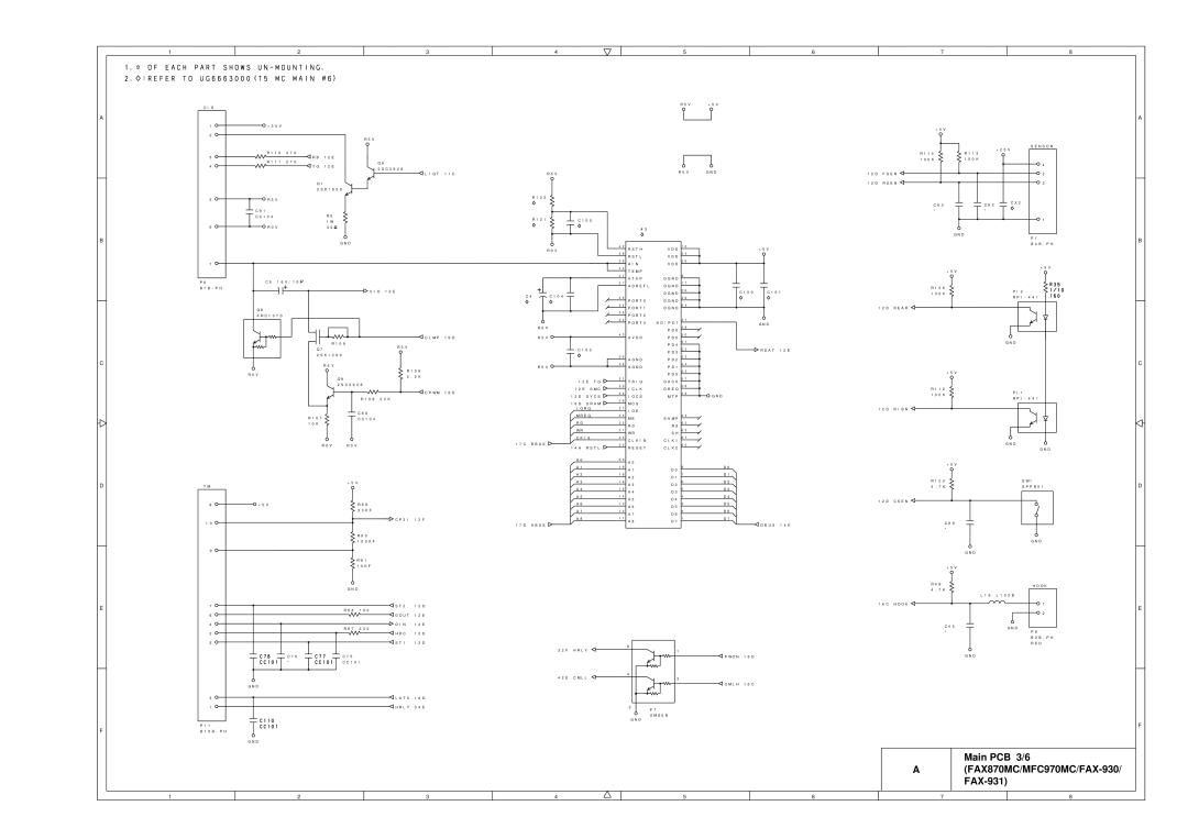 Brother MFC-970MC, FAX-921 service manual Main PCB 3/6 FAX870MC/MFC970MC/FAX-930 FAX-931 