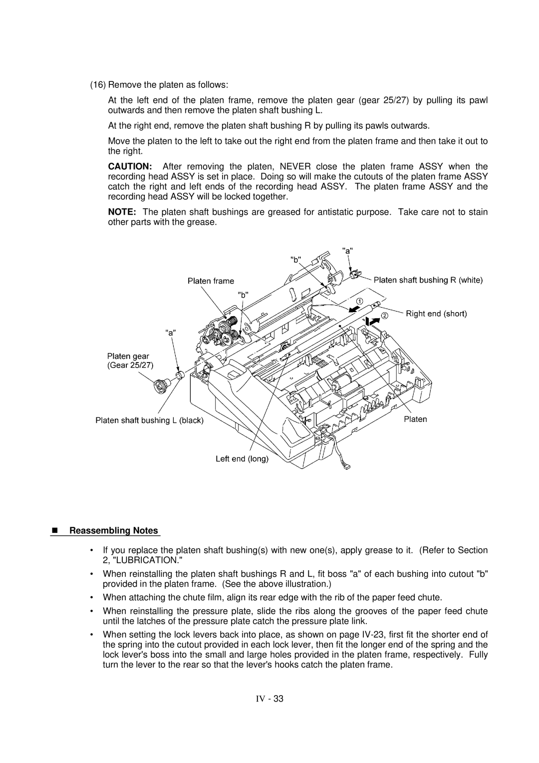 Brother FAX-931, MFC-970MC, FAX-921 service manual Reassembling Notes 