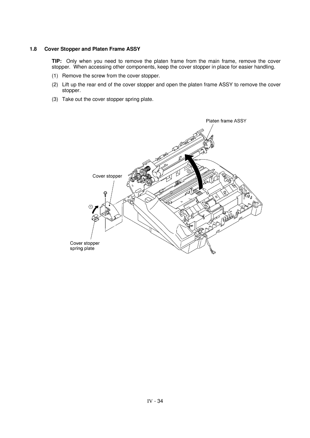 Brother FAX-921, MFC-970MC, FAX-931 service manual Cover Stopper and Platen Frame Assy 