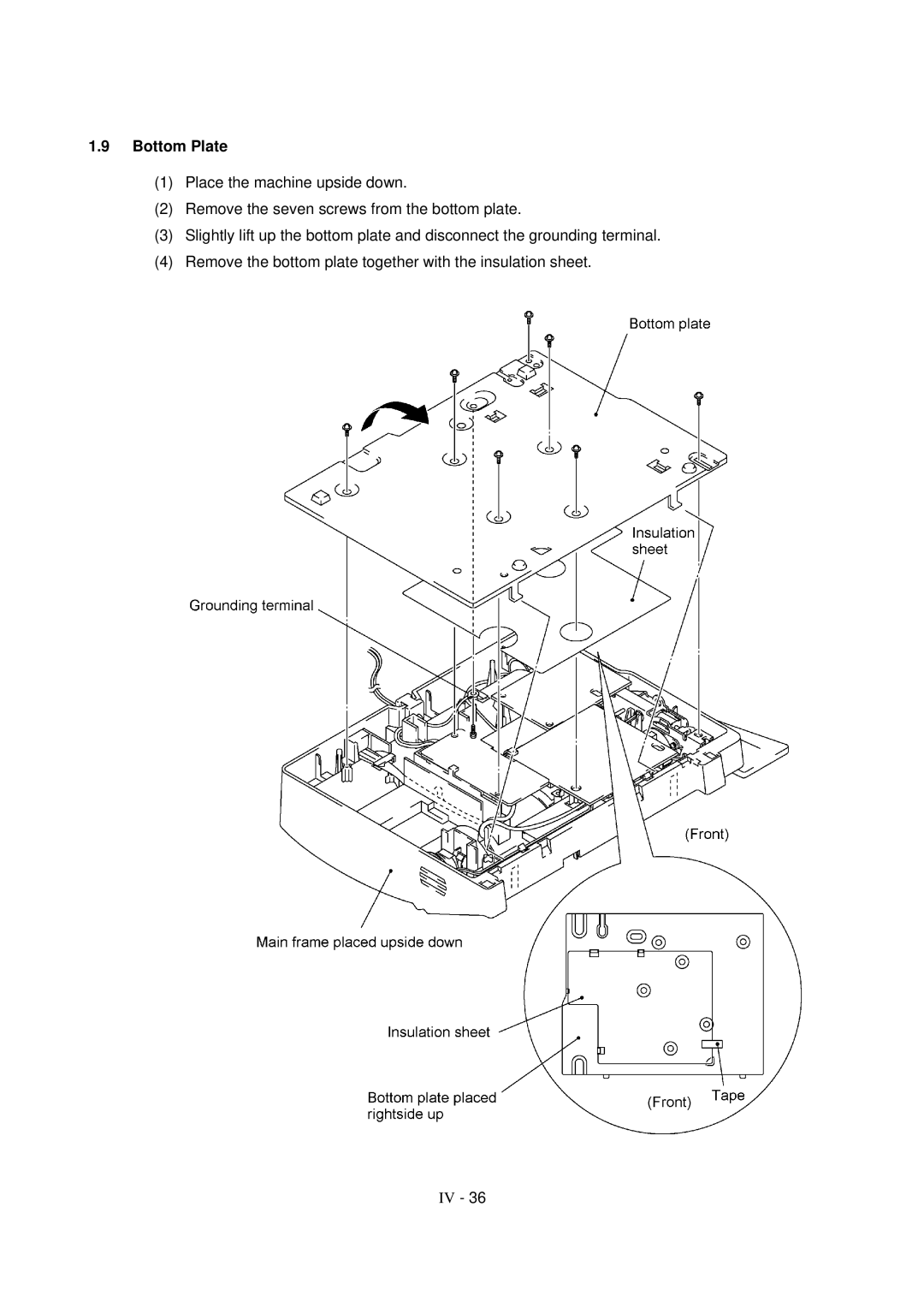 Brother FAX-931, MFC-970MC, FAX-921 service manual Bottom Plate 