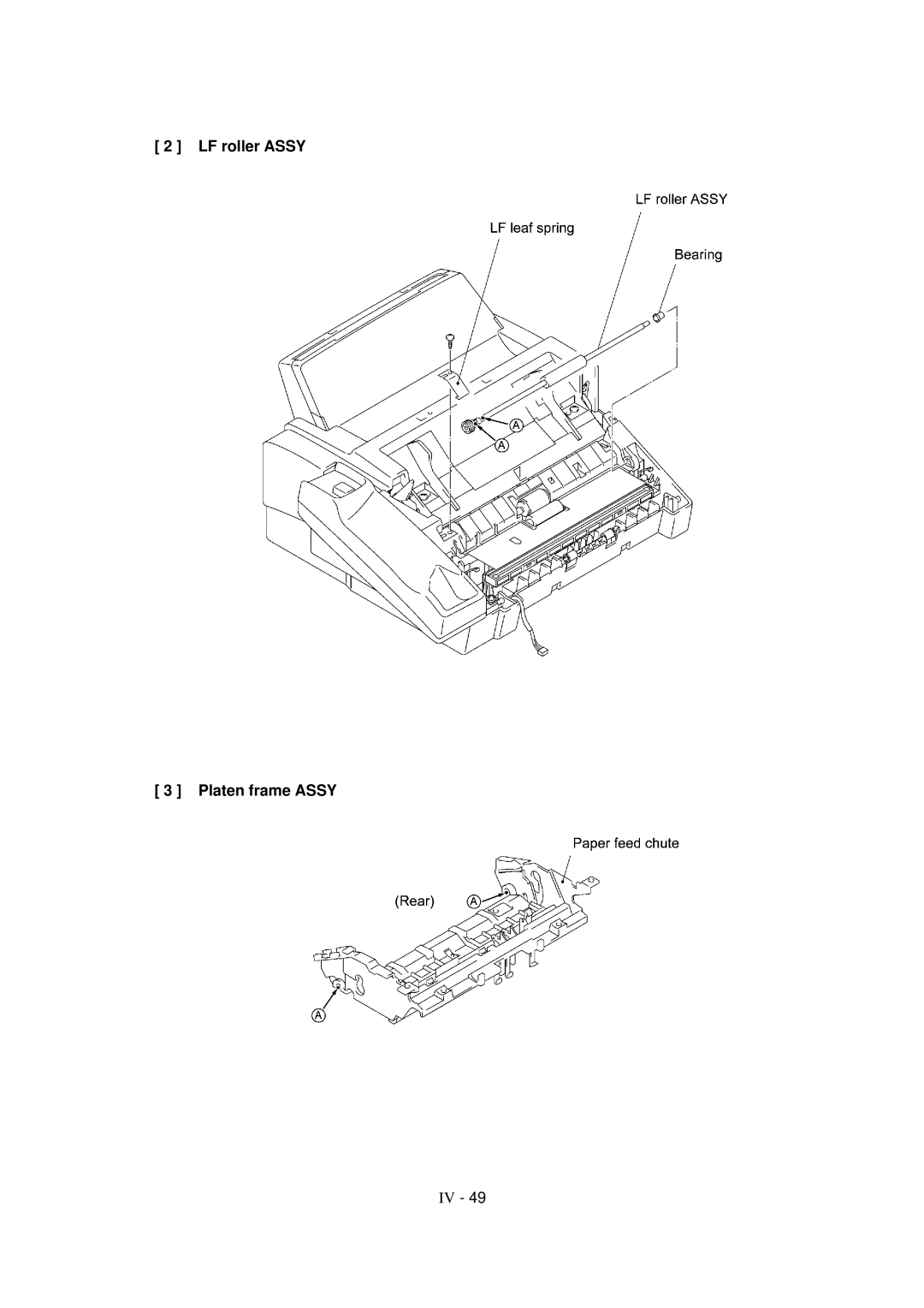 Brother FAX-921, MFC-970MC, FAX-931 service manual LF roller Assy Platen frame Assy 