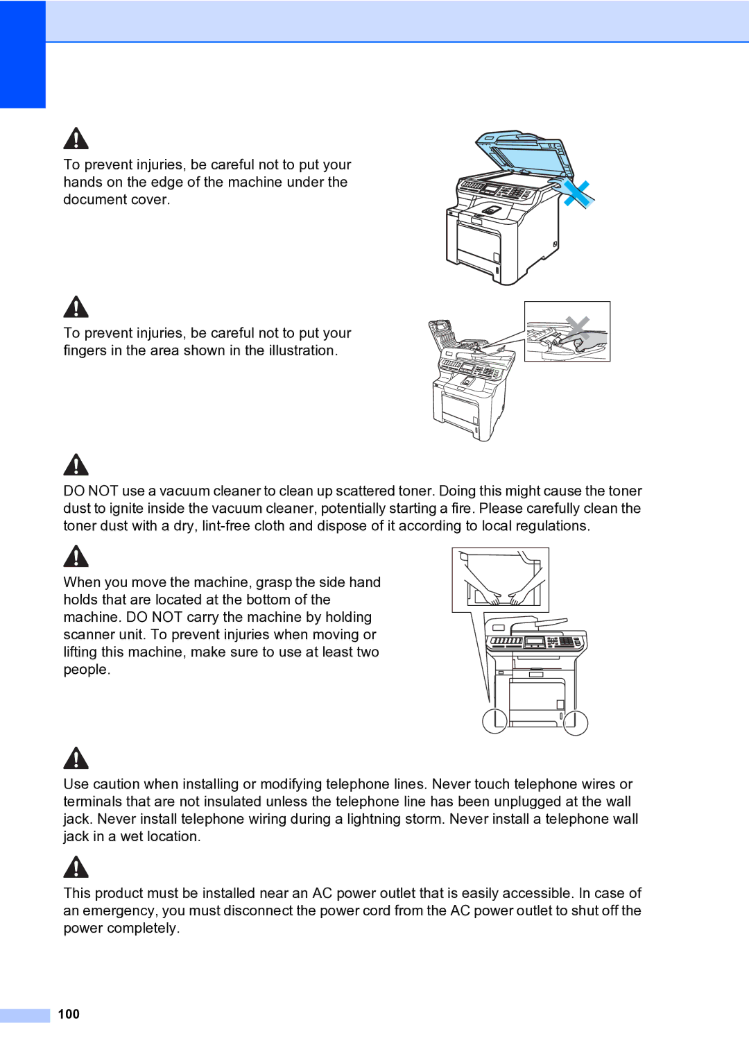 Brother MFC-9840CDW manual 100 