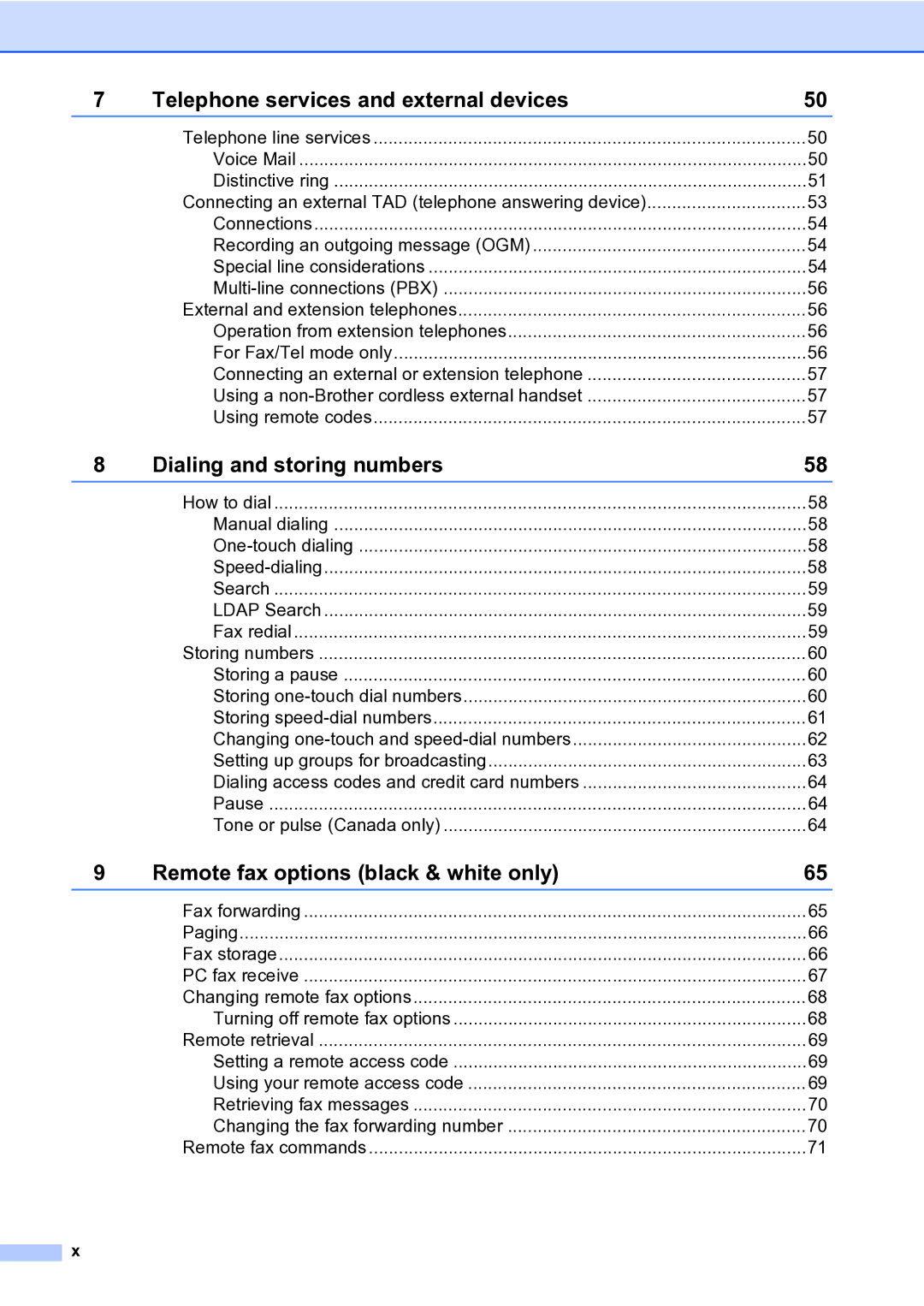 Brother MFC-9840CDW manual Telephone services and external devices 