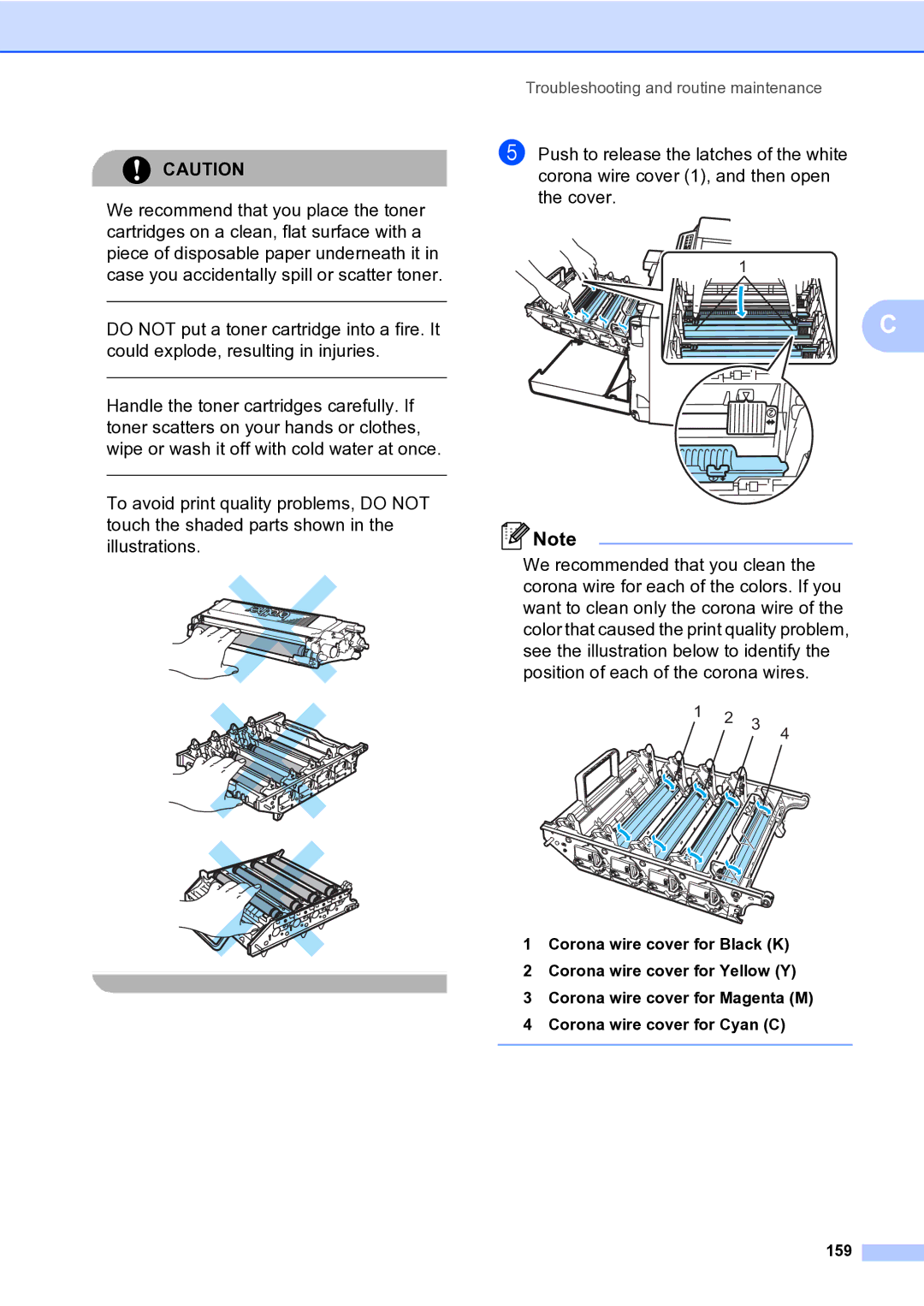 Brother MFC-9840CDW manual Troubleshooting and routine maintenance 