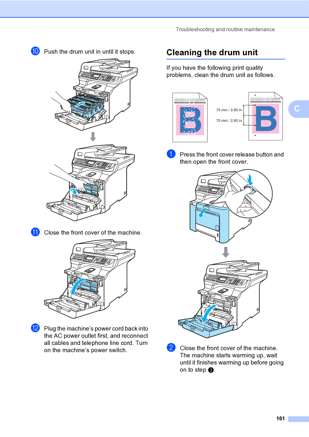 Brother MFC-9840CDW manual Cleaning the drum unit, 161 