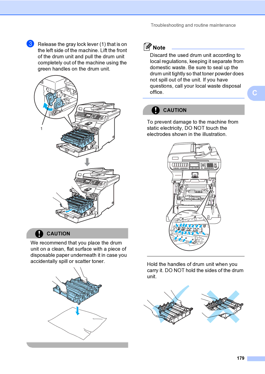 Brother MFC-9840CDW manual 179 