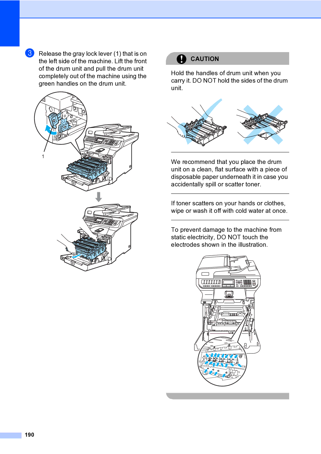 Brother MFC-9840CDW manual 190 