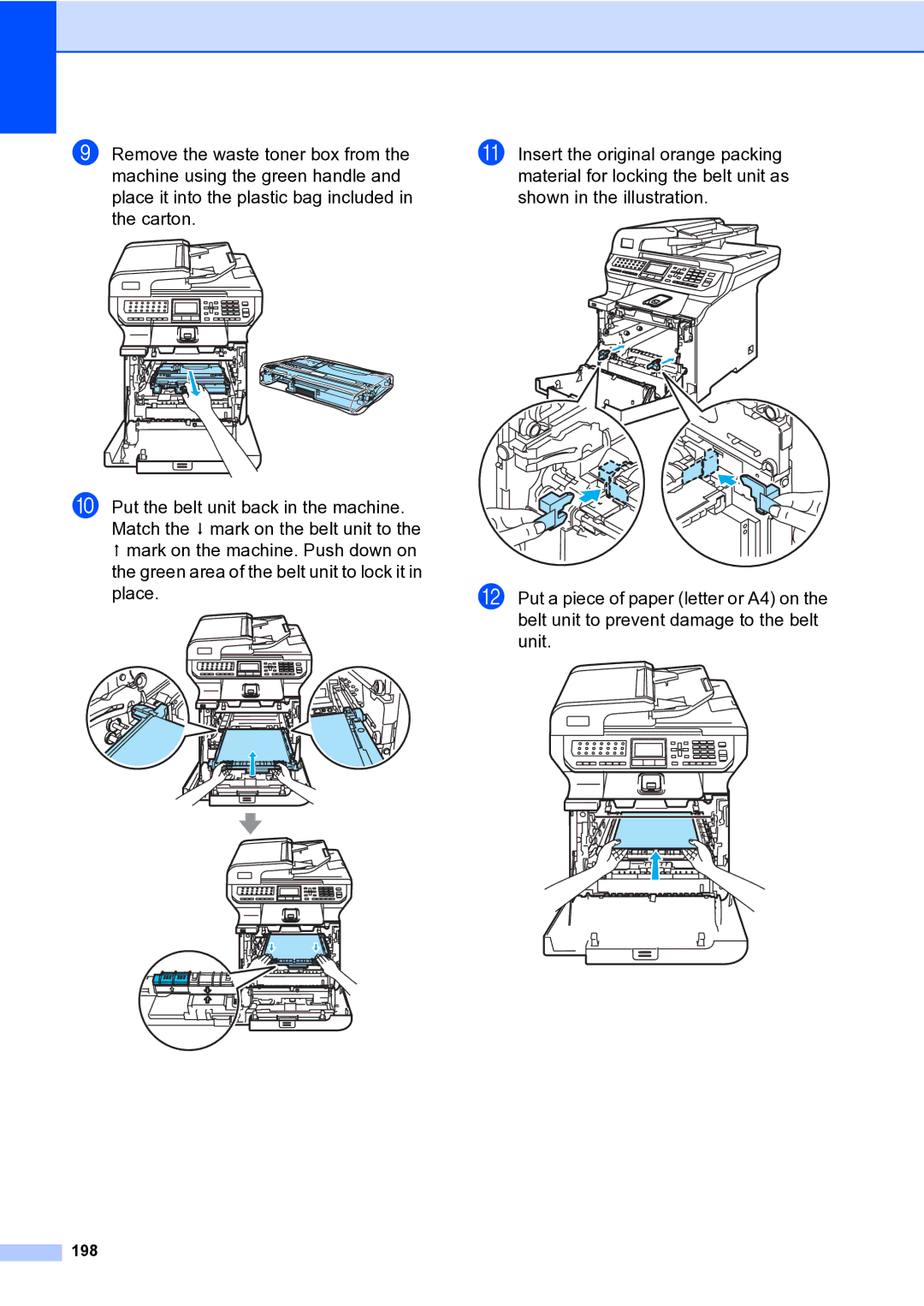 Brother MFC-9840CDW manual 198 