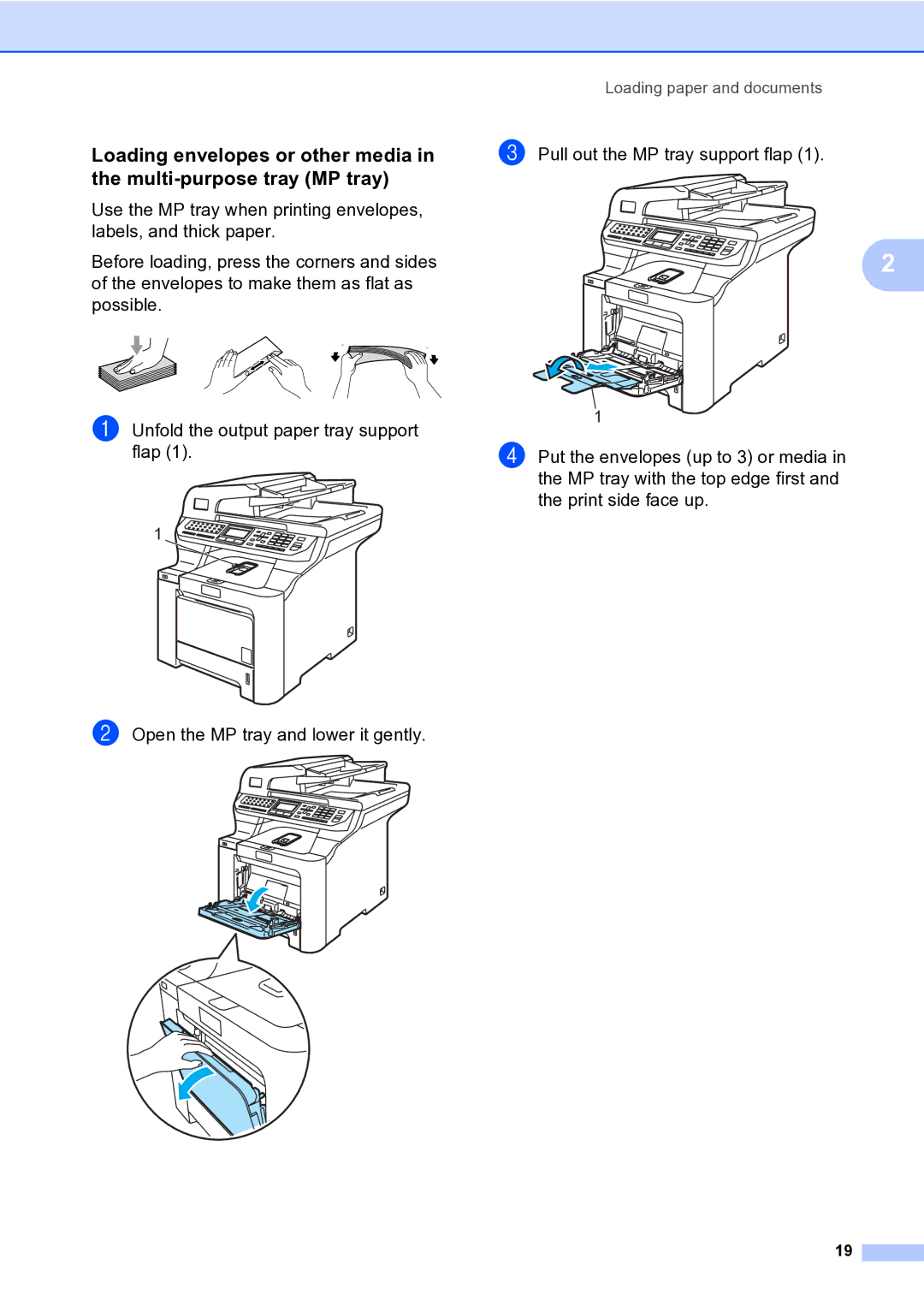 Brother MFC-9840CDW manual Loading paper and documents 