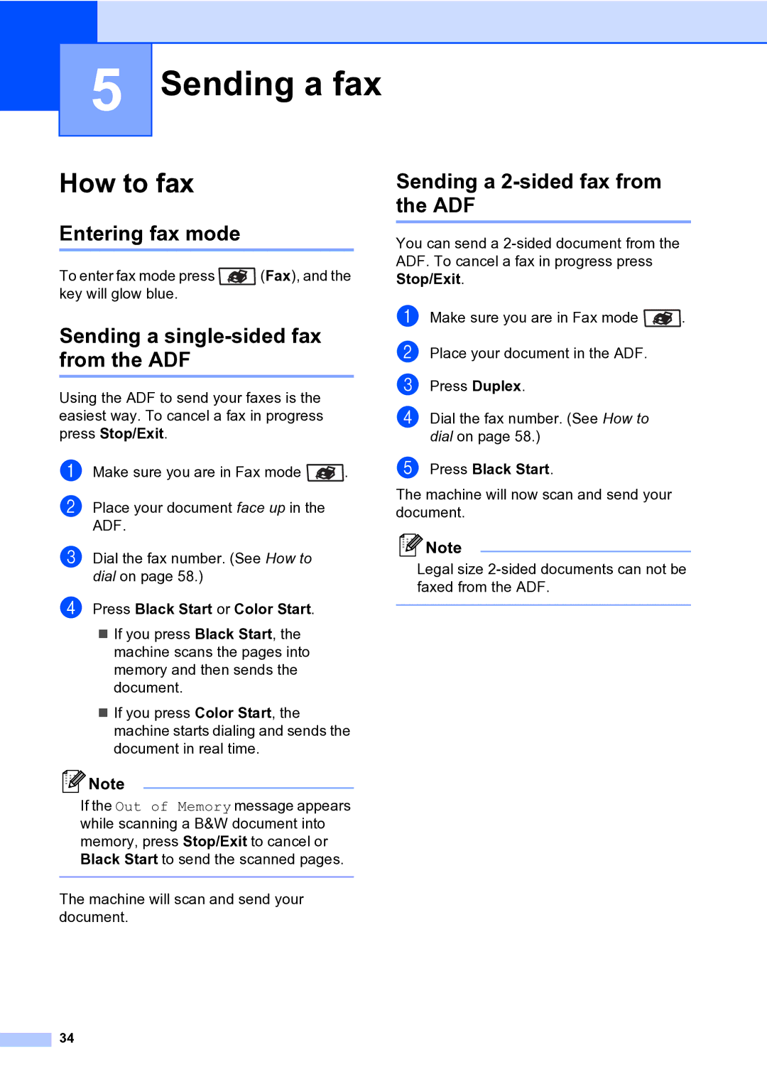 Brother MFC-9840CDW manual Sending a fax, How to fax, Entering fax mode, Sending a single-sided fax from the ADF 