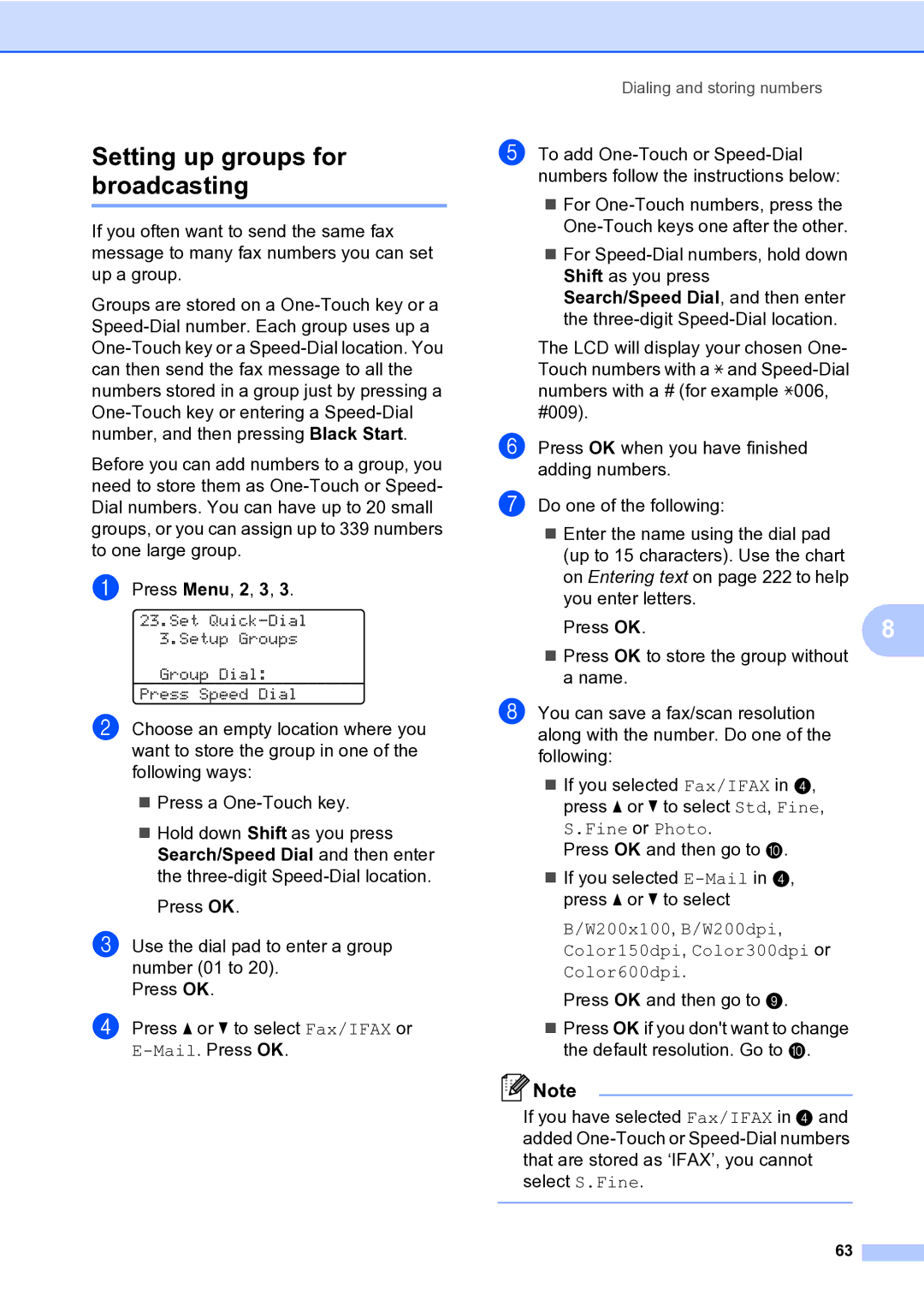 Brother MFC-9840CDW manual Setting up groups for broadcasting 