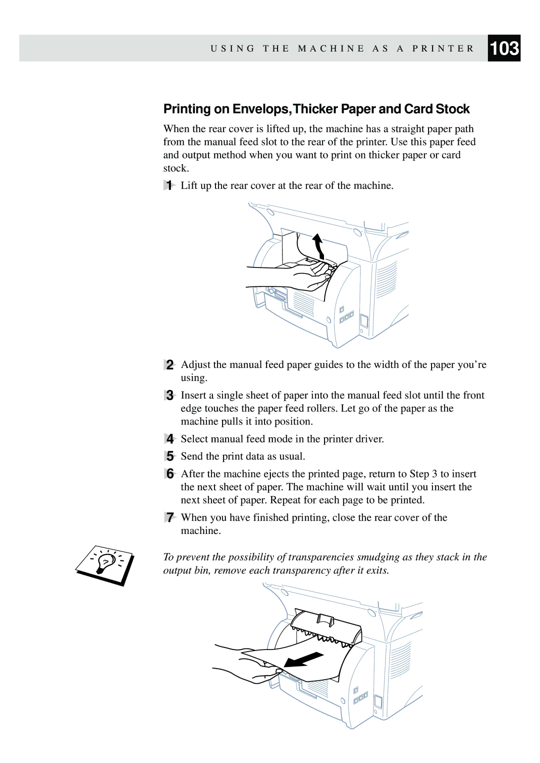 Brother MFC-9870 manual Printing on Envelops,Thicker Paper and Card Stock 