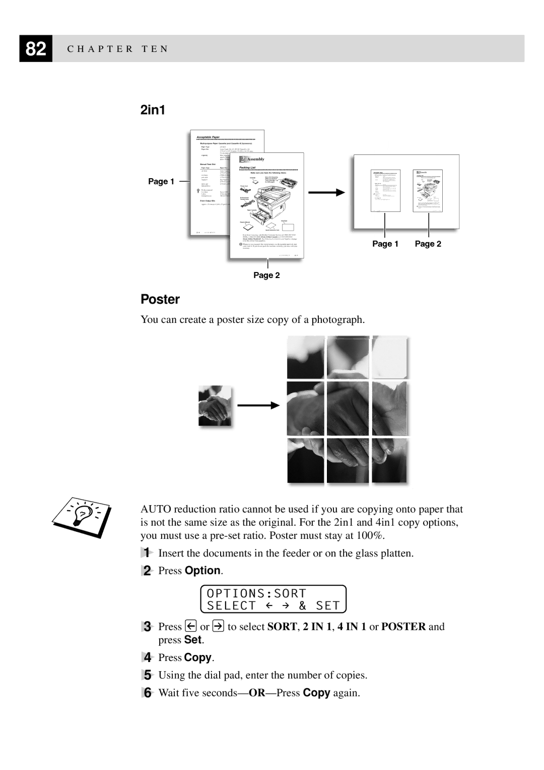 Brother MFC-9870 manual 2in1 Poster, Optionssort Select & SET 