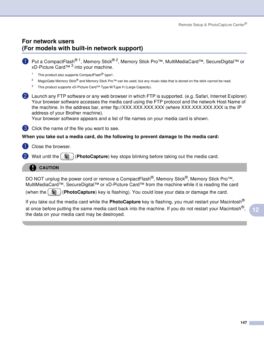 Brother DCP, MFC manual For network users For models with built-in network support 