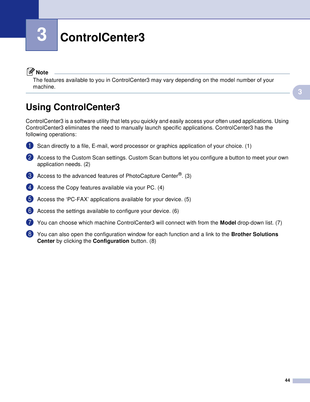 Brother MFC, DCP manual Using ControlCenter3 