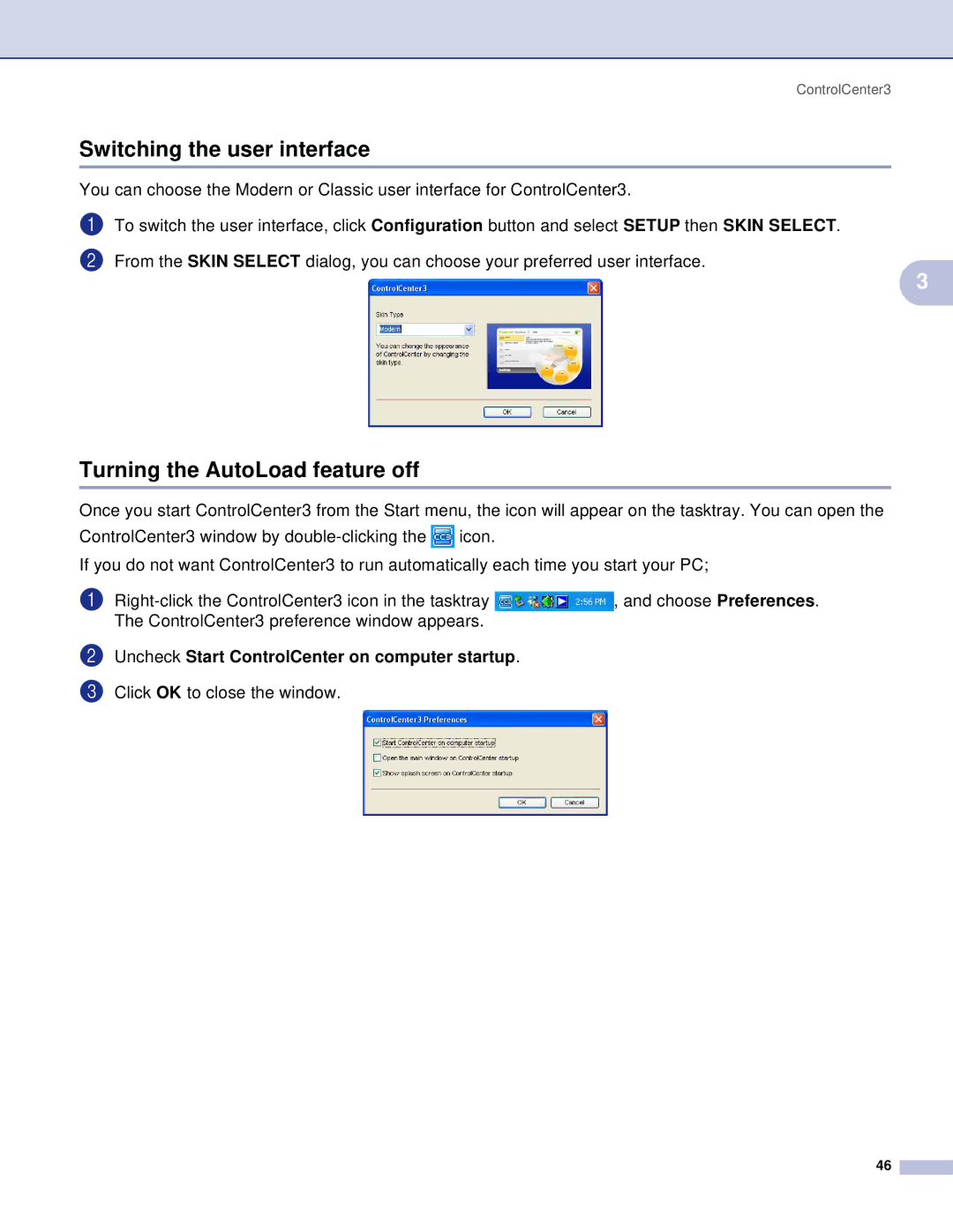 Brother MFC, DCP manual Switching the user interface, Turning the AutoLoad feature off 