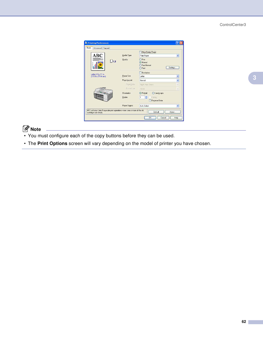 Brother MFC, DCP manual ControlCenter3 