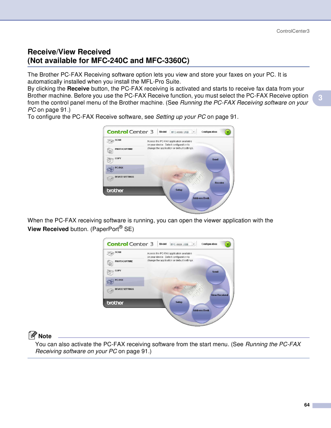 Brother MFC, DCP manual ControlCenter3 