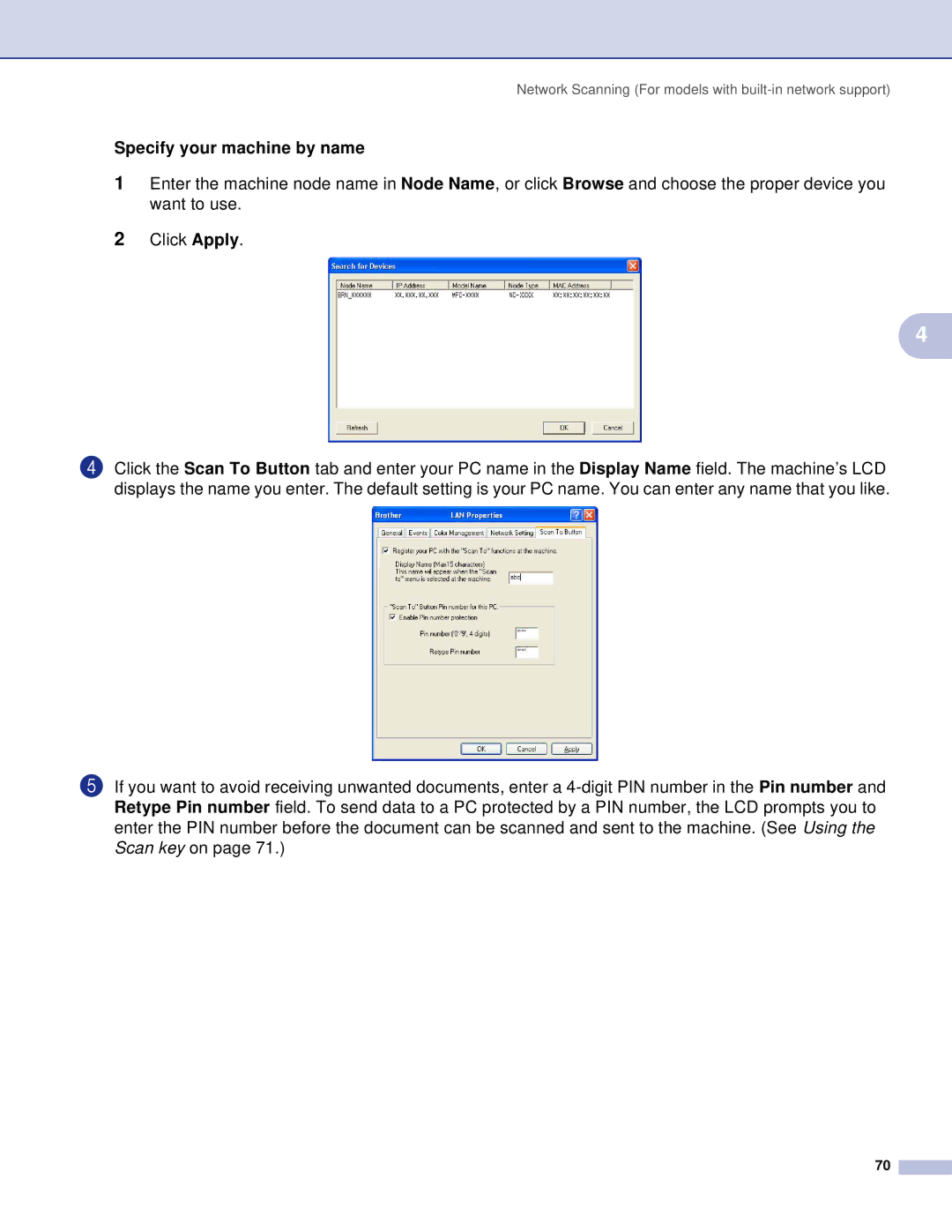 Brother MFC, DCP manual Specify your machine by name 