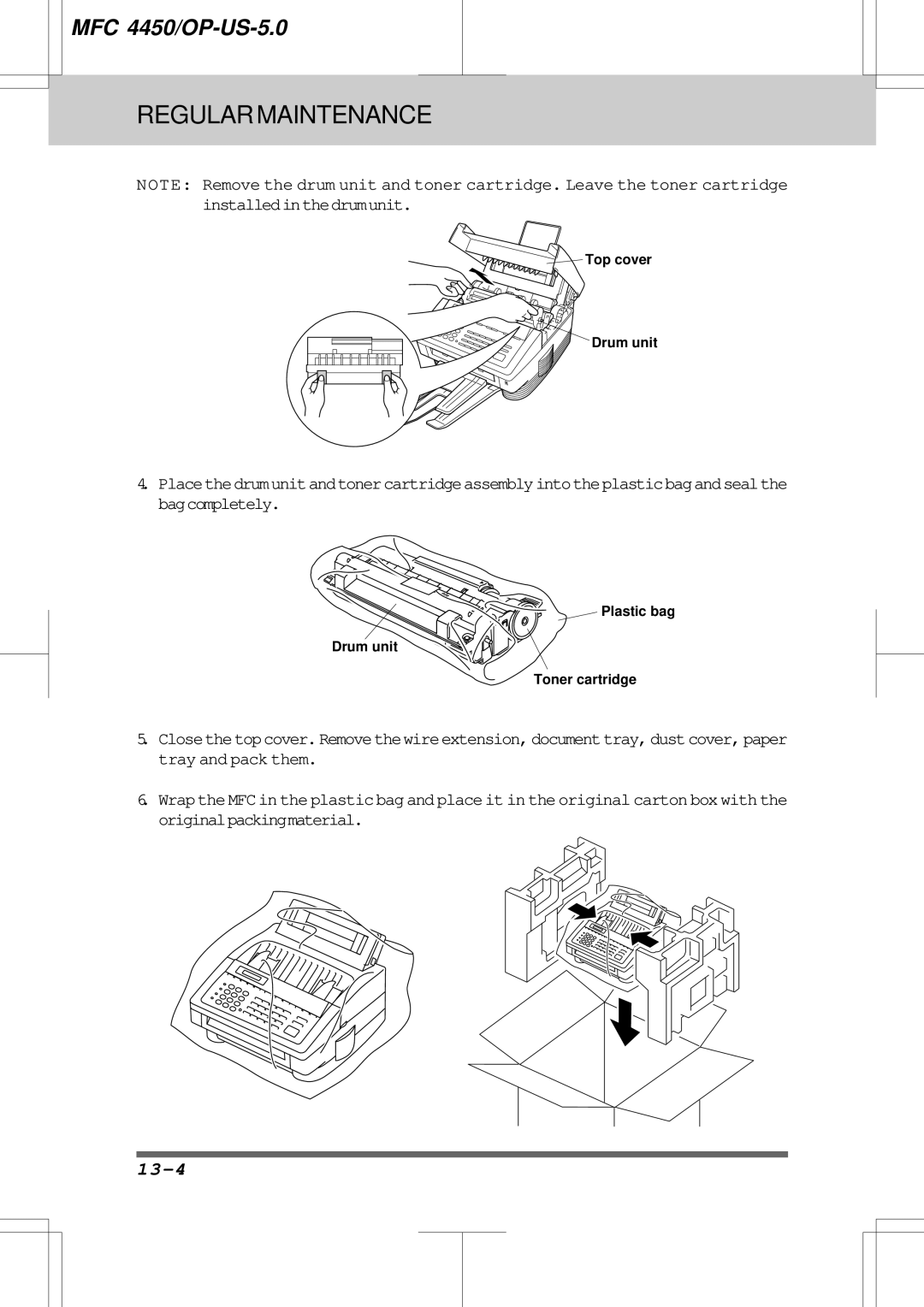 Brother MFC4450 manual 13-4 