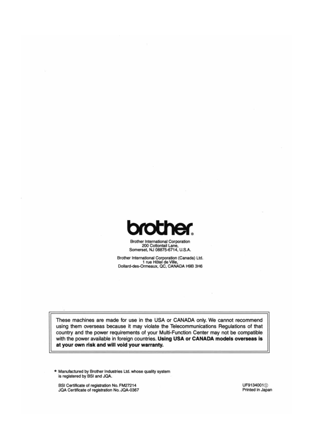 Brother MFC7000FC manual 